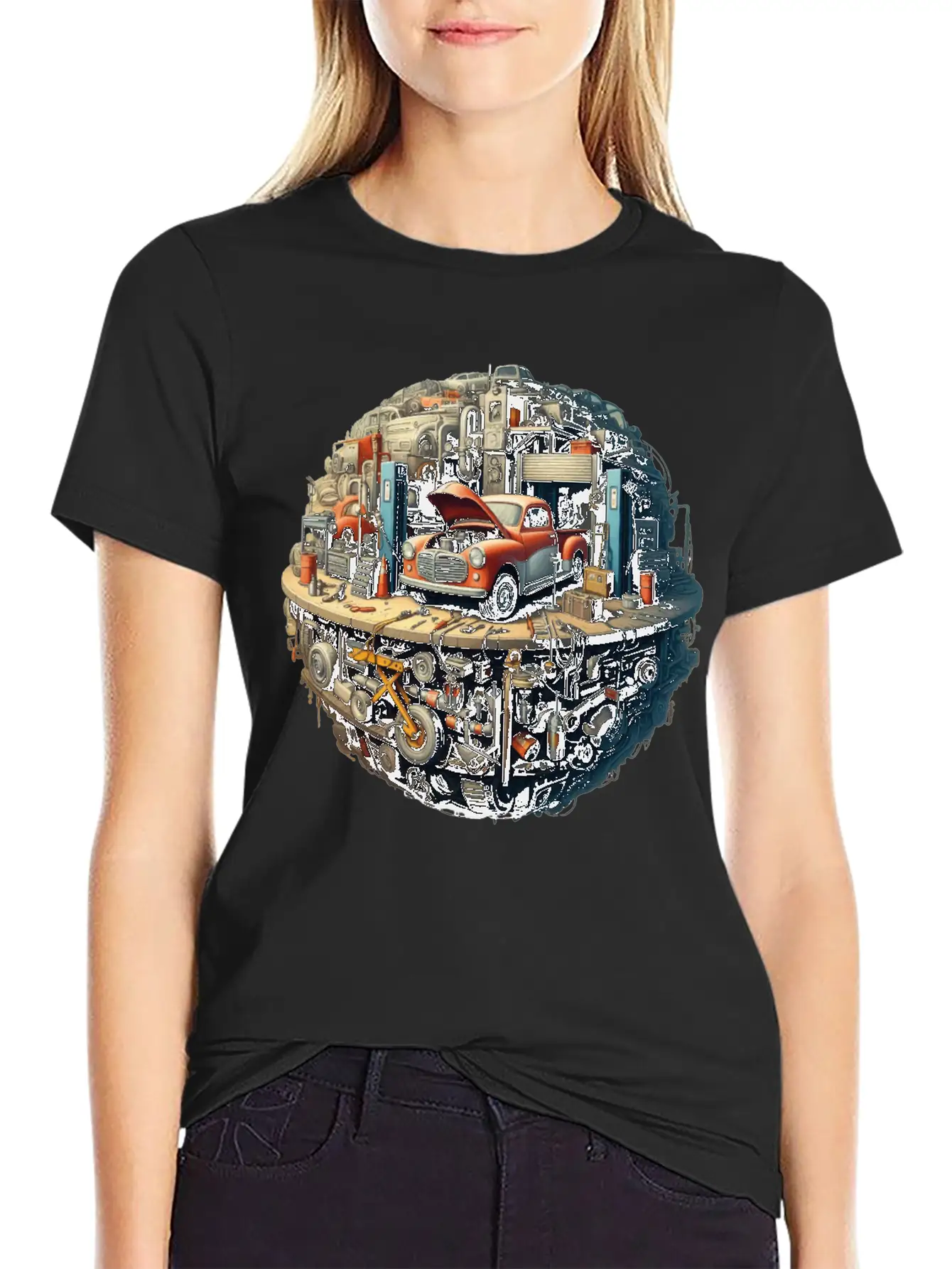 Car Workshop Planet Soft Cotton Short Sleeve Tee ¨C Unisex Wardrobe Staple