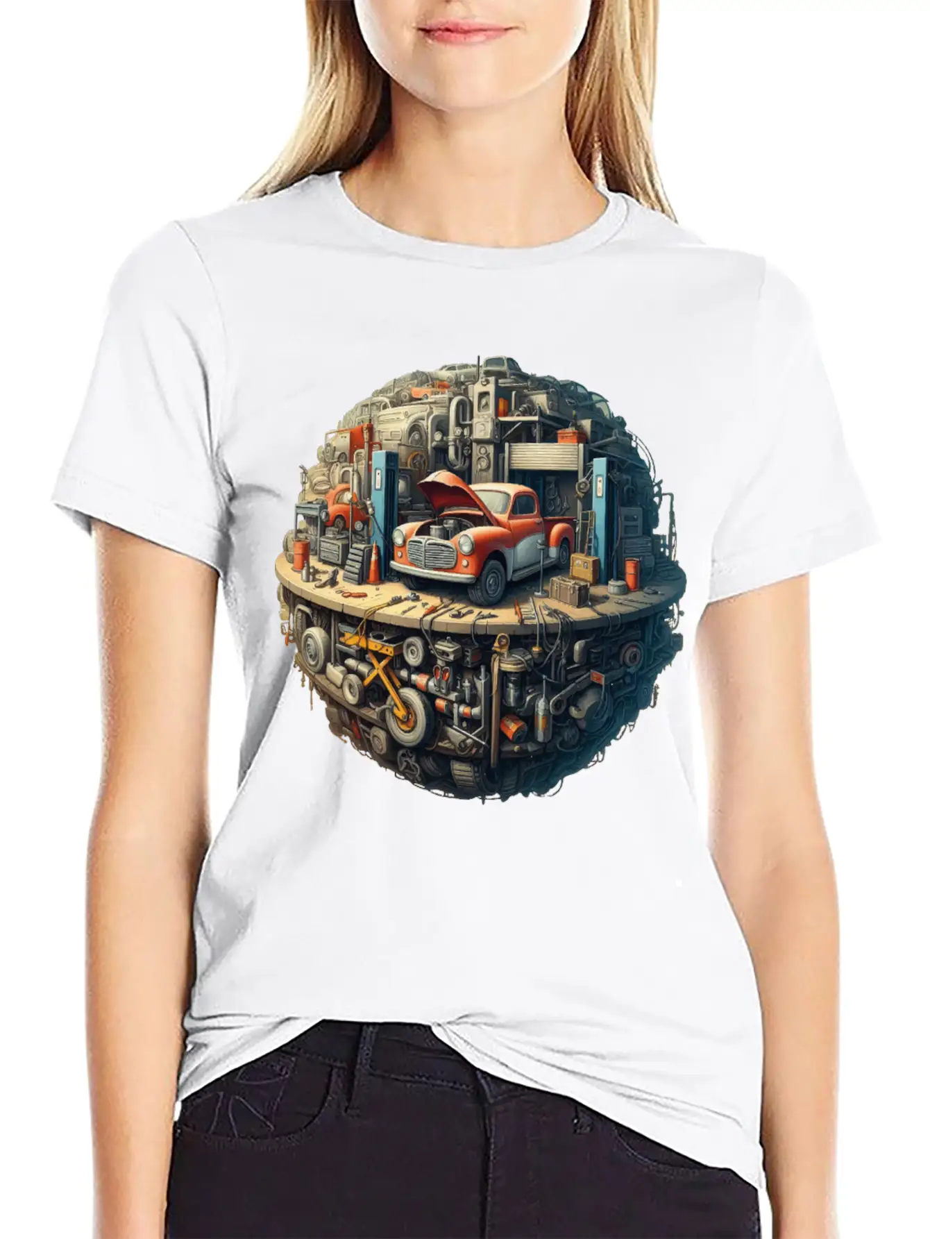 Car Workshop Planet Soft Cotton Short Sleeve Tee ¨C Unisex Wardrobe Staple