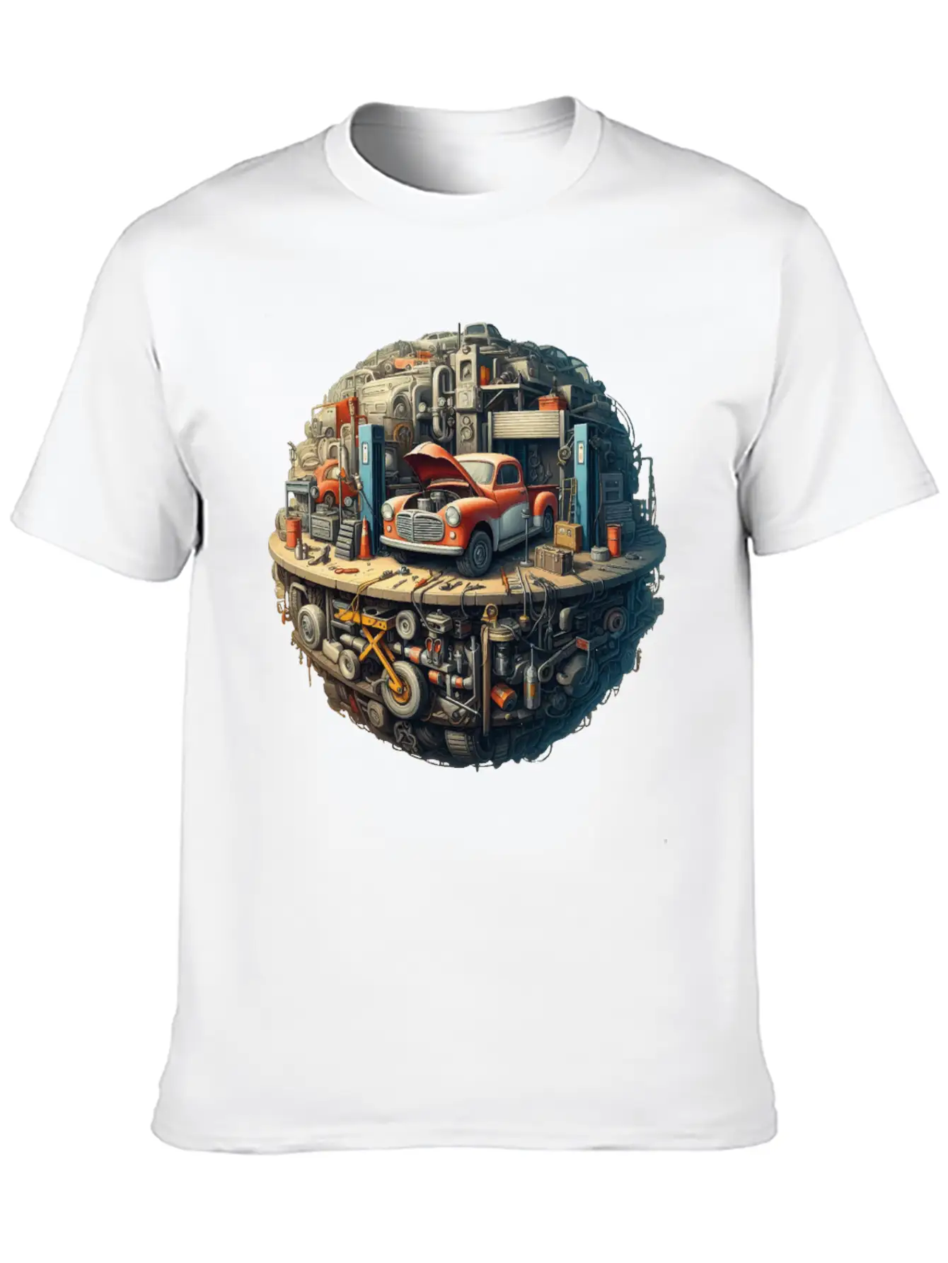 Car Workshop Planet Soft Cotton Short Sleeve Tee ¨C Unisex Wardrobe Staple