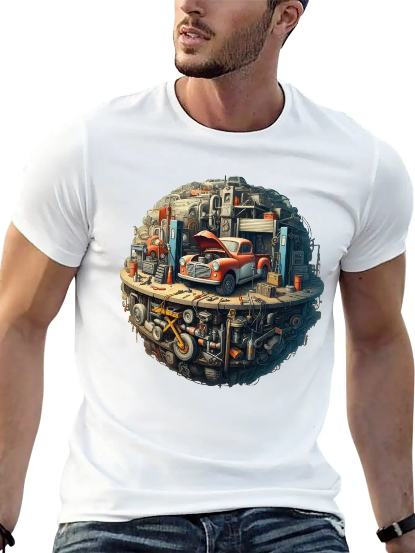 Car Workshop Planet Soft Cotton Short Sleeve Tee ¨C Unisex Wardrobe Staple
