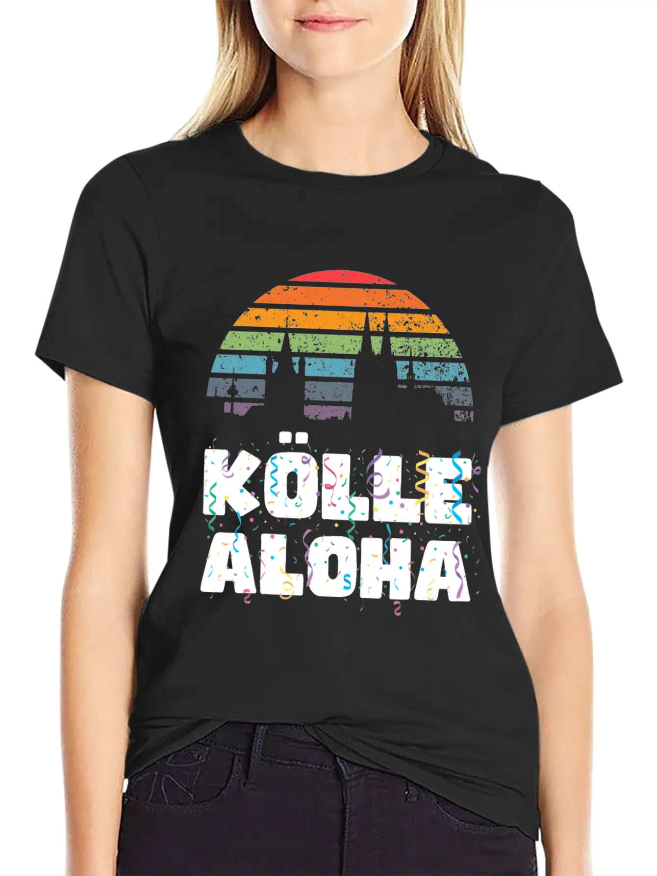 Carnival Costume Koelle Alaaf Heart Coat Of Arms Essential Cotton Tee For Daily Outfits ¨C Unisex Style