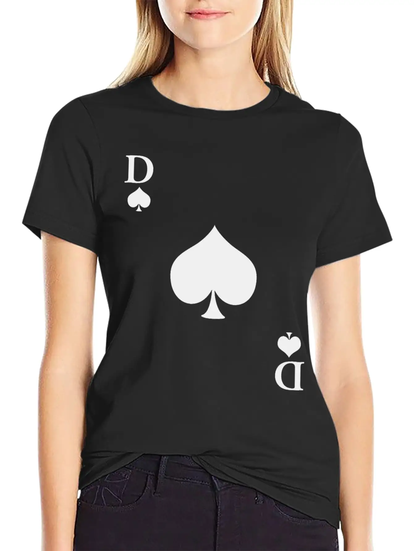 Carnival & Mardi Gras Queen Of Spades Card Game Essential Cotton Tee For Daily Outfits ¨C Unisex Style