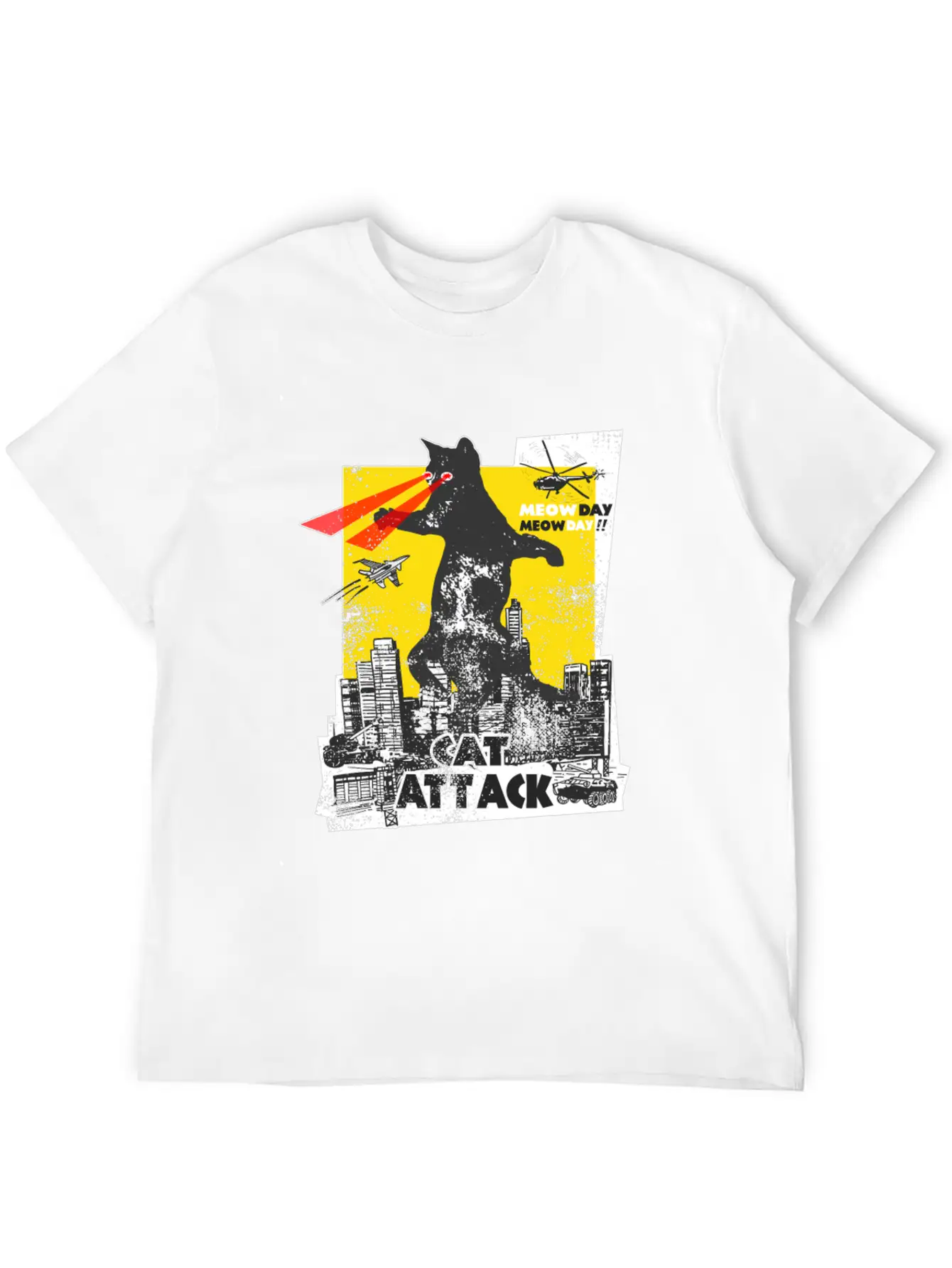 Cat Attack -Funny Cat Lover Gift Basic Graphic T-Shirt ¨C Daily Comfort In Soft Cotton