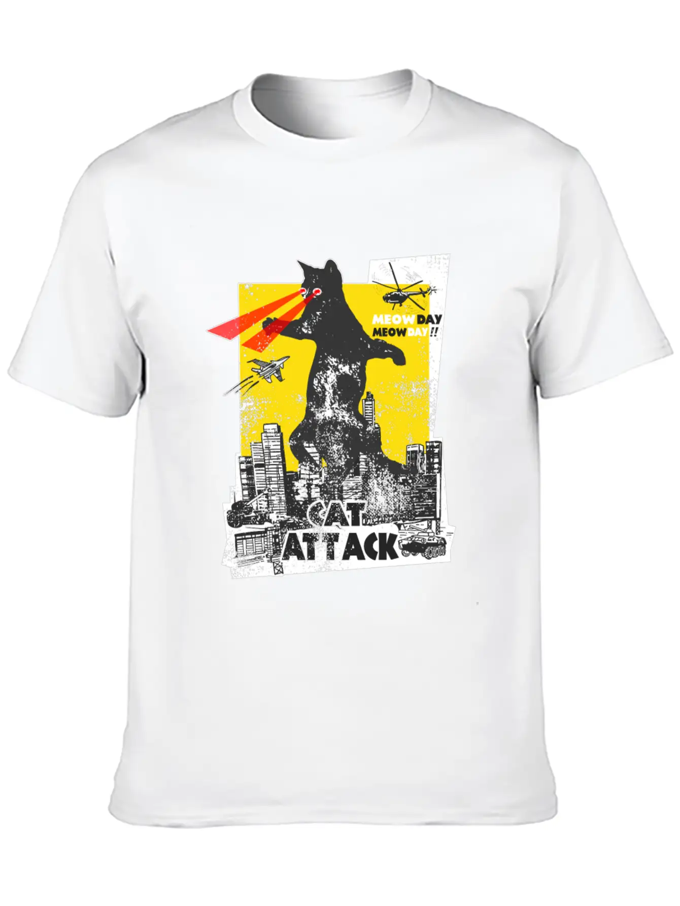 Cat Attack -Funny Cat Lover Gift Basic Graphic T-Shirt ¨C Daily Comfort In Soft Cotton