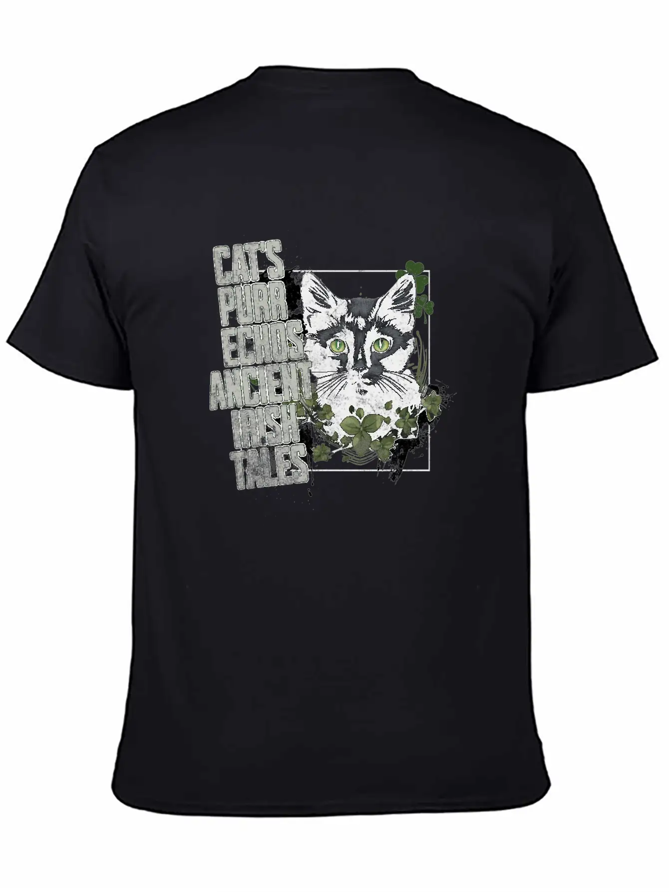 CAT ECHOS ANCIENT IRISH TALES Feline Kitty Design Soft Cotton Short Sleeve Tee ¨C Unisex Wardrobe Staple