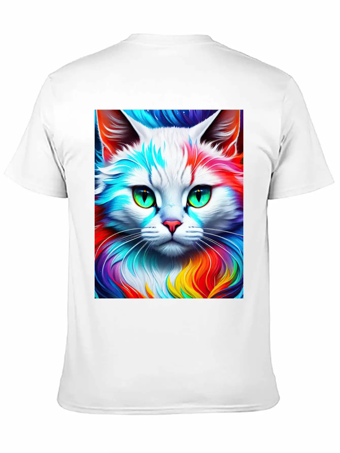 Cat Portrait, Vibrant Splashes Of Color Essential Cotton Tee For Daily Outfits ¨C Unisex Style