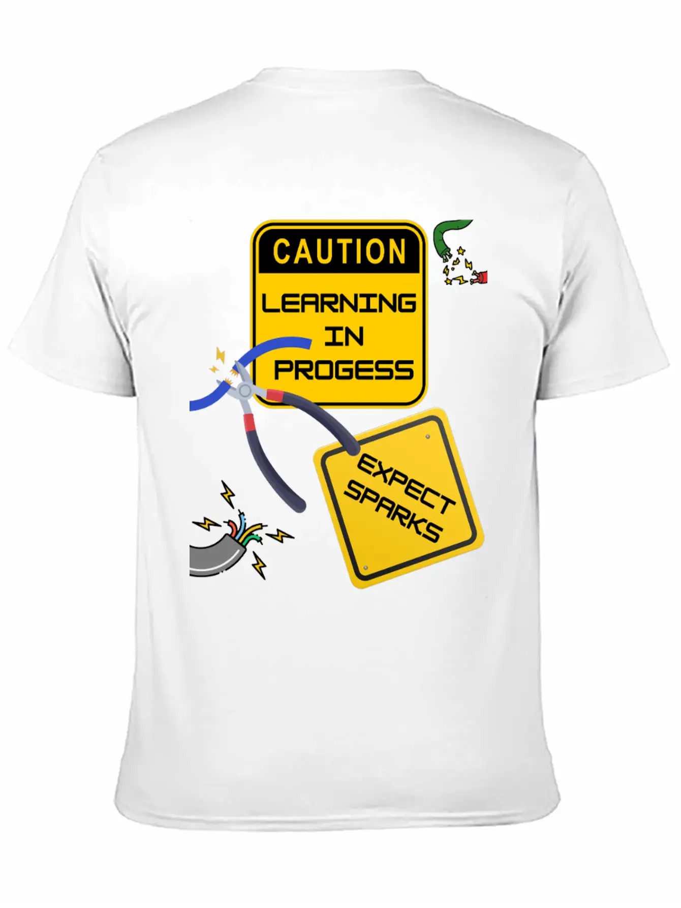 Caution: Learning In Progress ¨C Expect Sparks Basic Graphic T-Shirt ¨C Daily Comfort In Soft Cotton