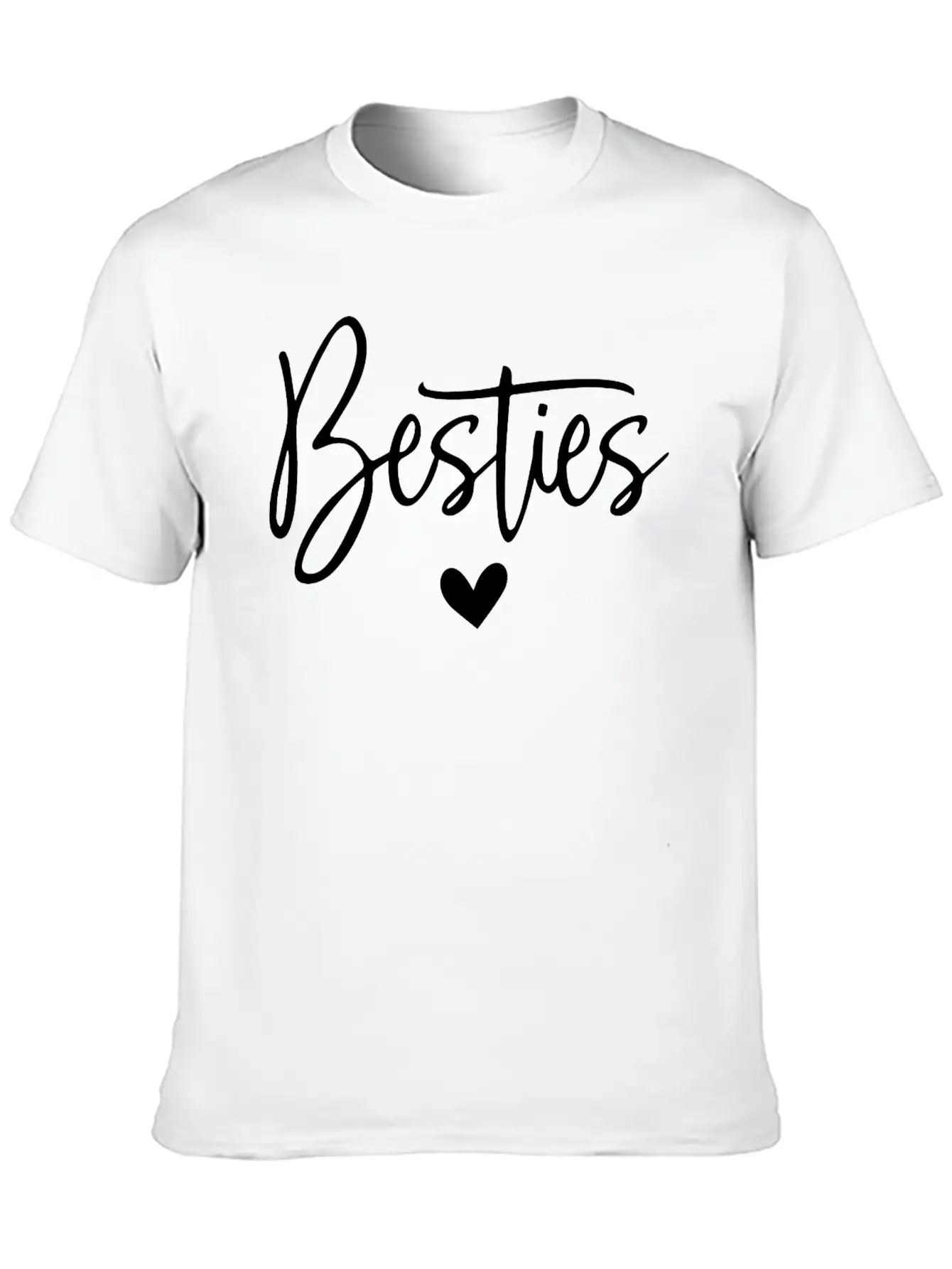 Celebrate Friendship With Besties Heart Design Soft Cotton Short Sleeve Tee ¨C Unisex Wardrobe Staple