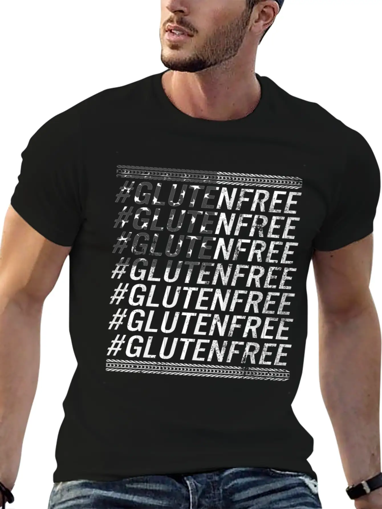 Celiac Disease Shirt, Hashtag Gluten Free, Celiac Basic Graphic T-Shirt ¨C Daily Comfort In Soft Cotton