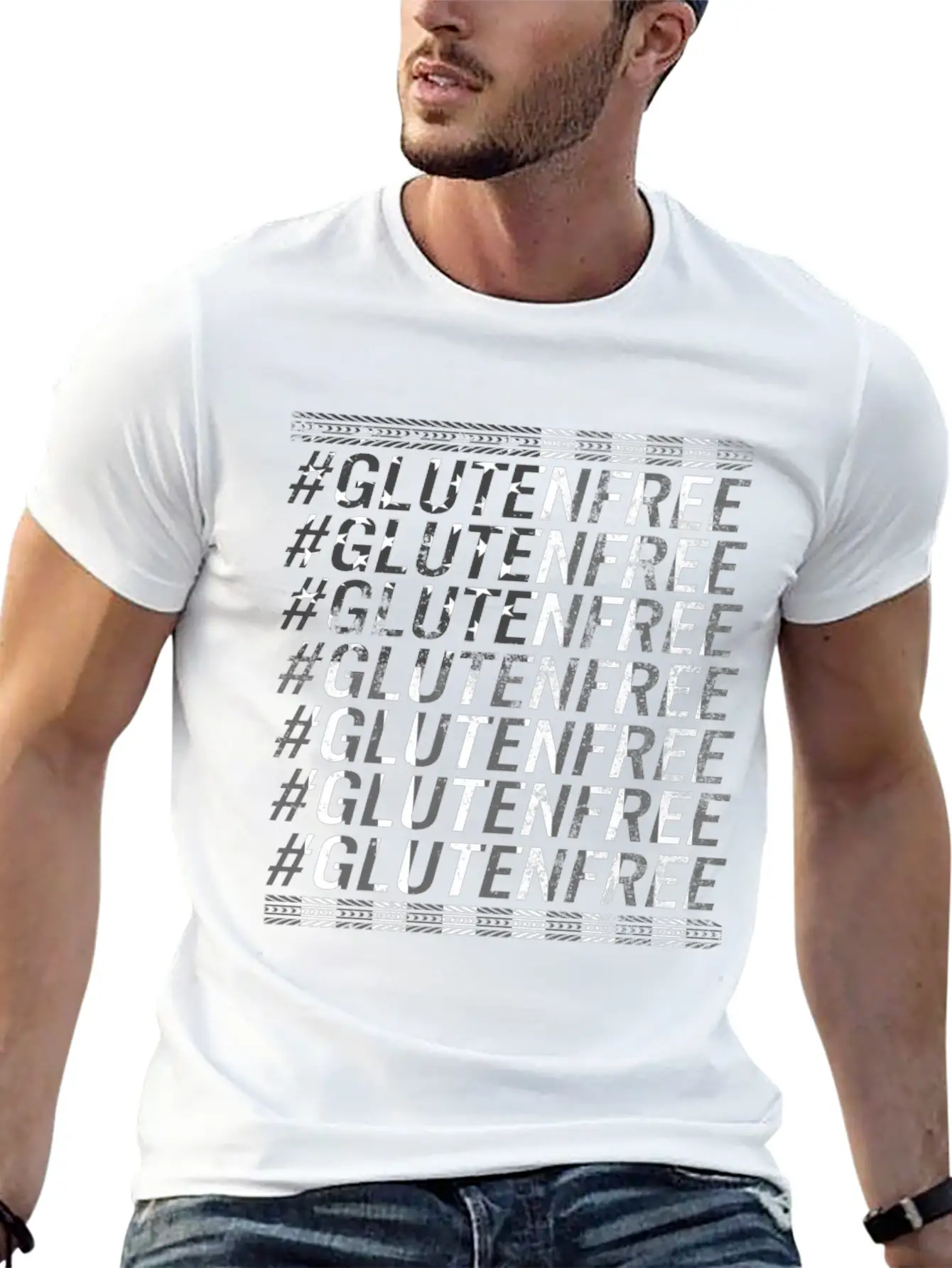 Celiac Disease Shirt, Hashtag Gluten Free, Celiac Basic Graphic T-Shirt ¨C Daily Comfort In Soft Cotton