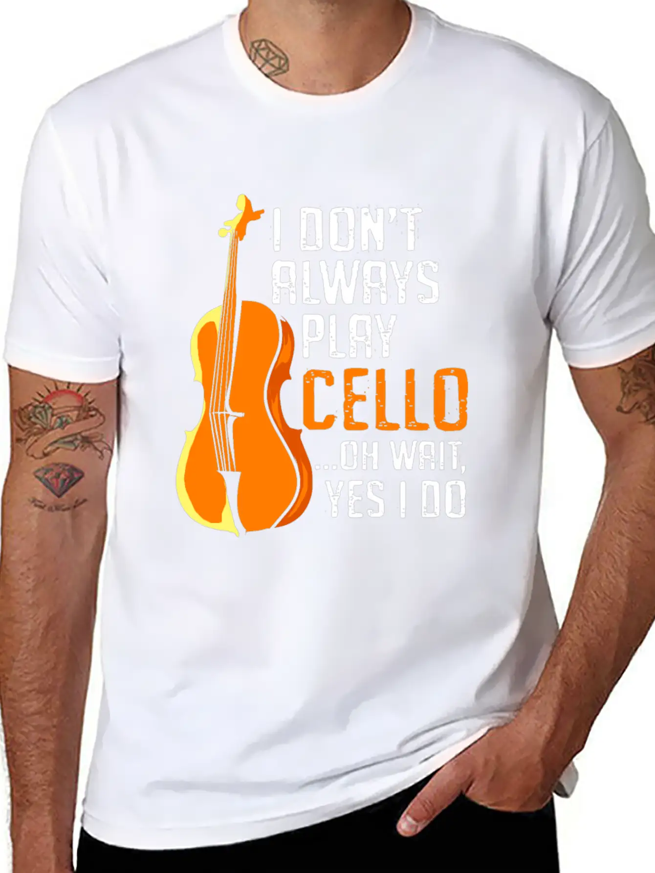 Cello Double Bass Music Teacher Symphony Violin Basic Graphic T-Shirt ¨C Daily Comfort In Soft Cotton