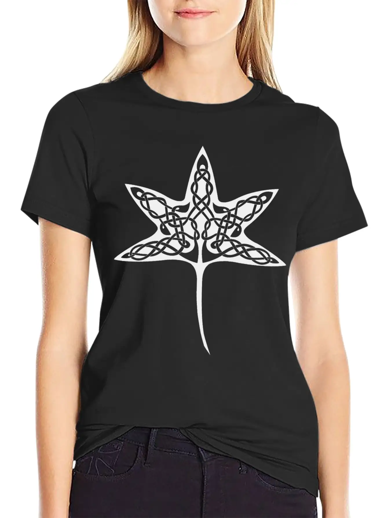 Celtic Tree Leaf Basic Graphic T-Shirt ¨C Daily Comfort In Soft Cotton