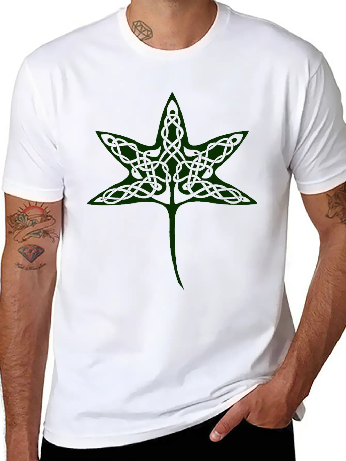 Celtic Tree Leaf Basic Graphic T-Shirt ¨C Daily Comfort In Soft Cotton