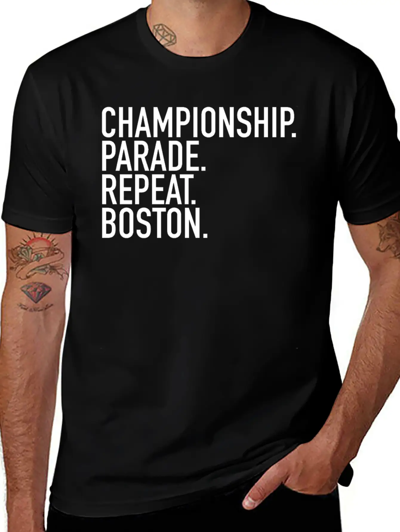Championship. Parade. Repeat. Boston. Sports Clubs Essential Cotton Tee For Daily Outfits ¨C Unisex Style