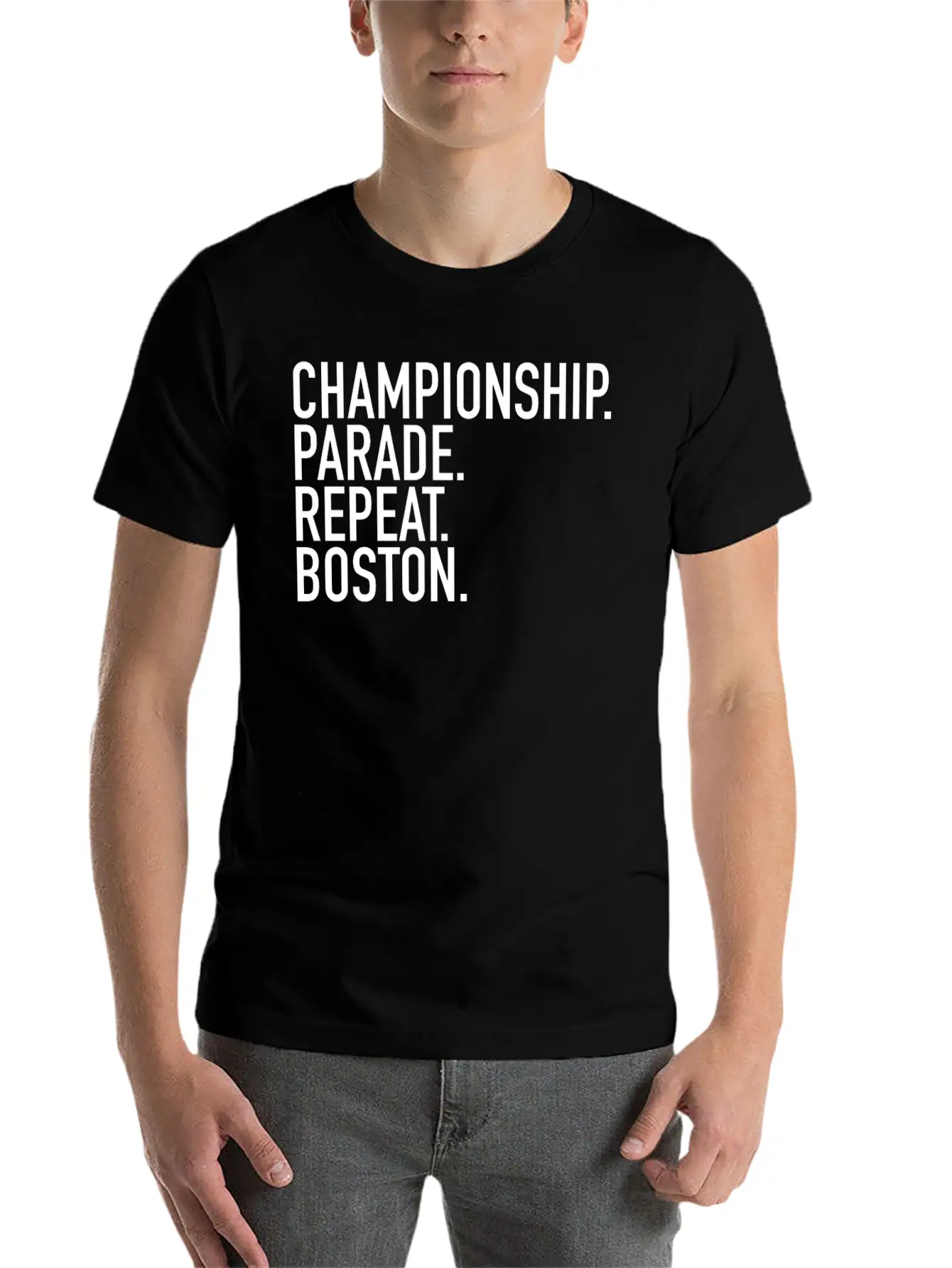 Championship. Parade. Repeat. Boston. Sports Clubs Essential Cotton Tee For Daily Outfits ¨C Unisex Style