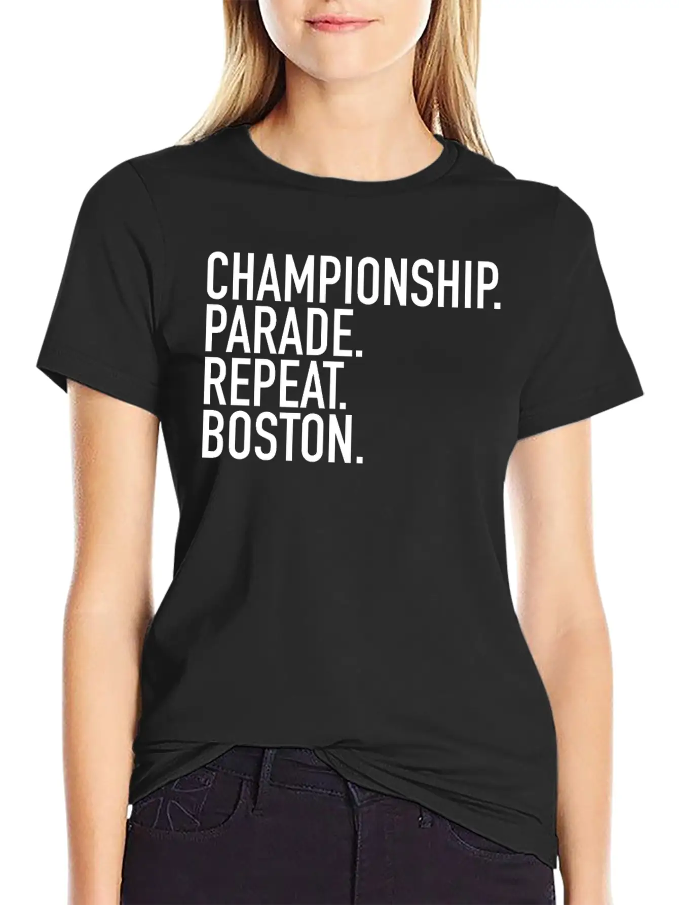 Championship. Parade. Repeat. Boston. Sports Clubs Essential Cotton Tee For Daily Outfits ¨C Unisex Style
