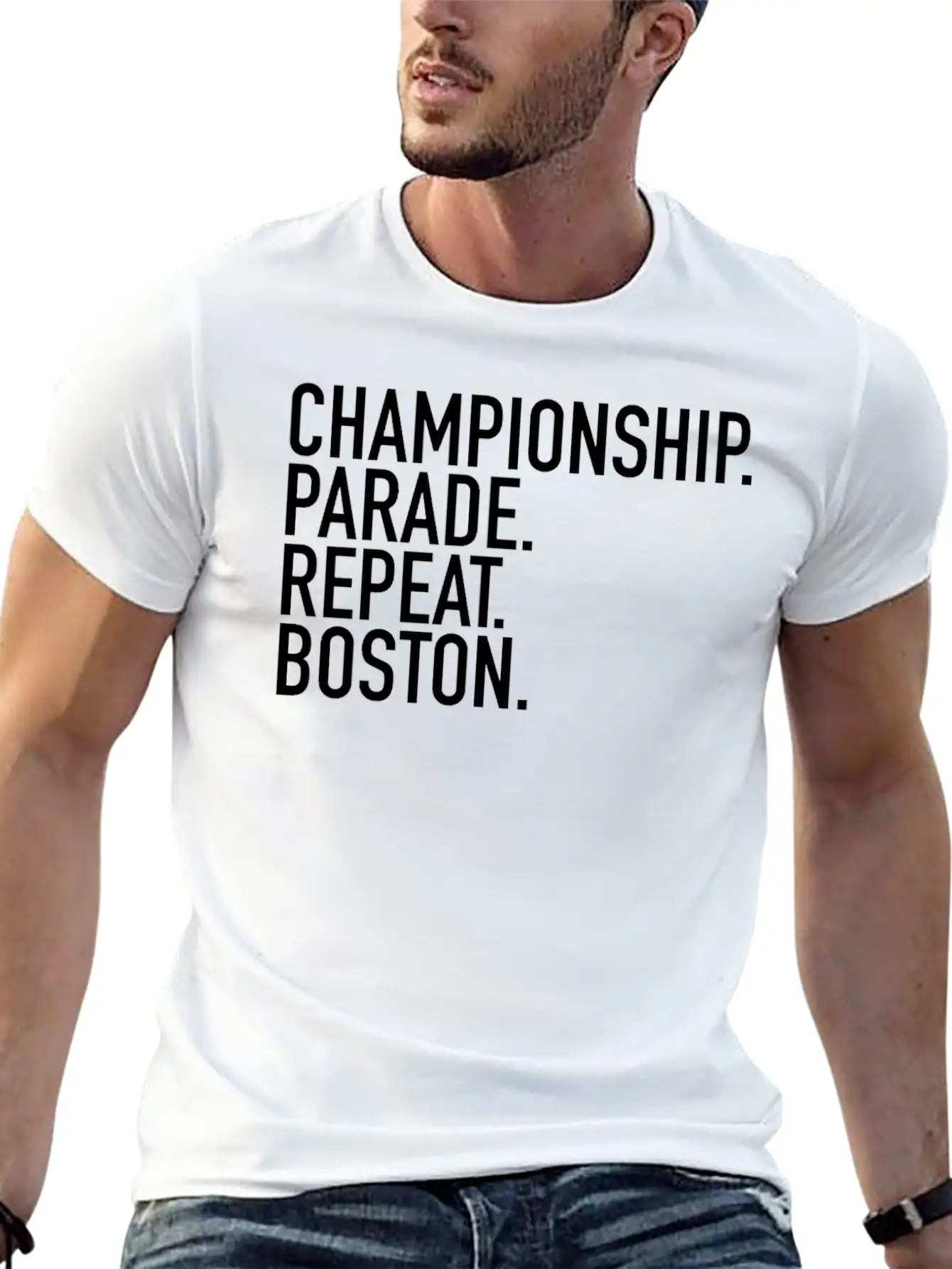 Championship. Parade. Repeat. Boston. Sports Clubs Essential Cotton Tee For Daily Outfits ¨C Unisex Style