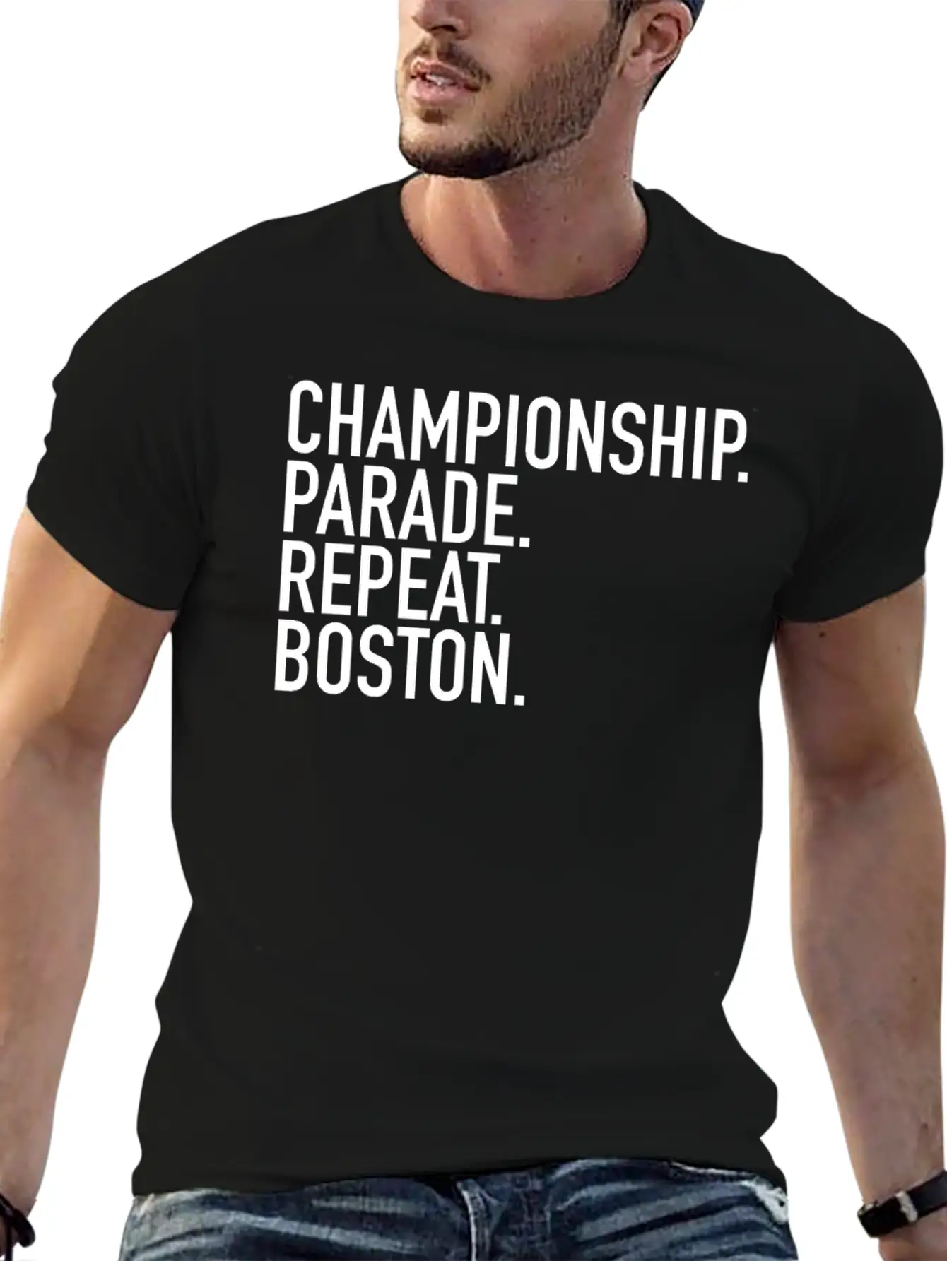 Championship. Parade. Repeat. Boston. Sports Clubs Essential Cotton Tee For Daily Outfits ¨C Unisex Style