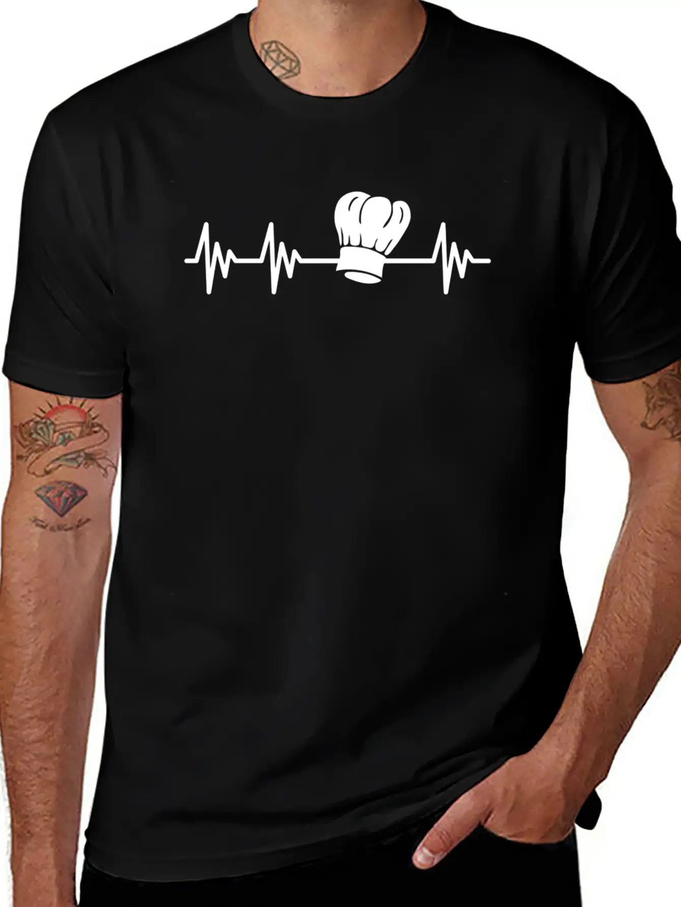 Chef Cooking Cook Heartbeat Essential Cotton Tee For Daily Outfits ¨C Unisex Style