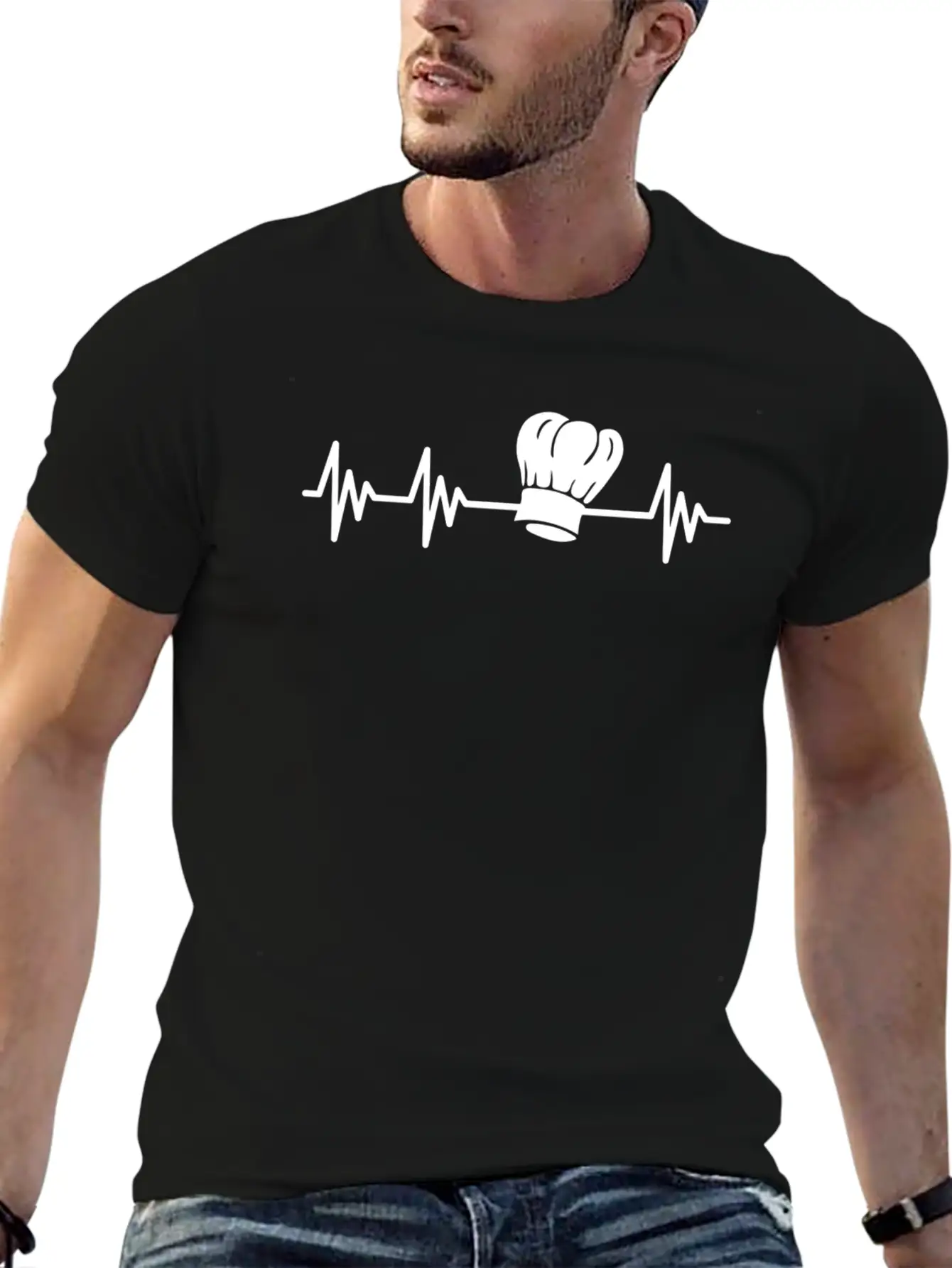 Chef Cooking Cook Heartbeat Essential Cotton Tee For Daily Outfits ¨C Unisex Style