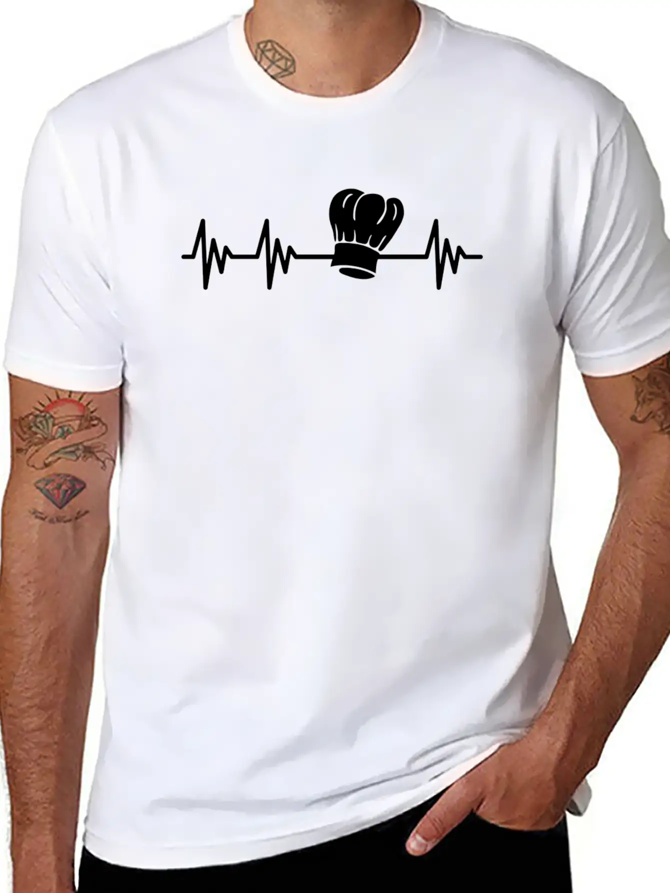 Chef Cooking Cook Heartbeat Essential Cotton Tee For Daily Outfits ¨C Unisex Style
