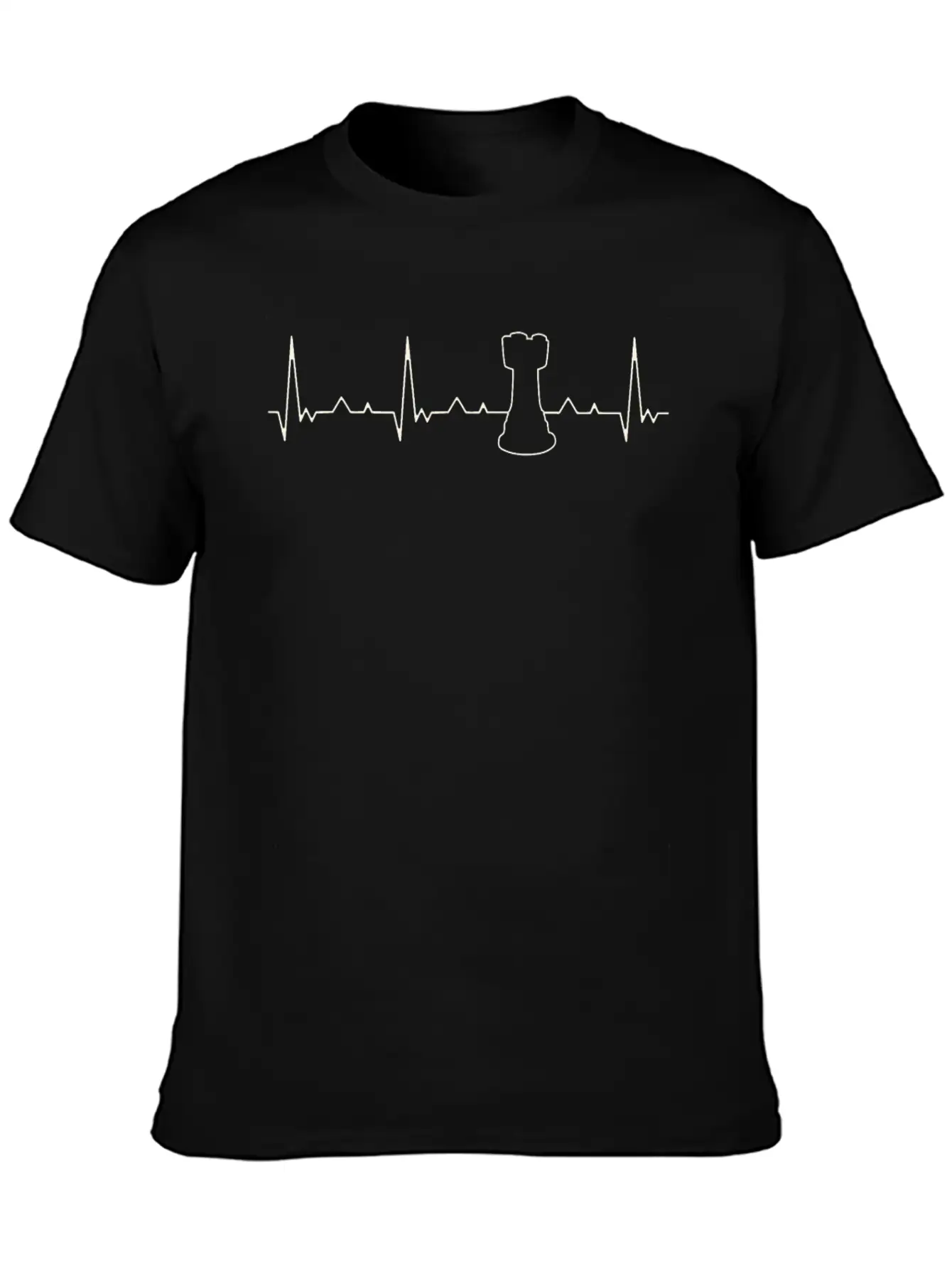 Chess Piece Rook. Heart. Love. EKG. Pulse. Beat. Basic Graphic T-Shirt ¨C Daily Comfort In Soft Cotton
