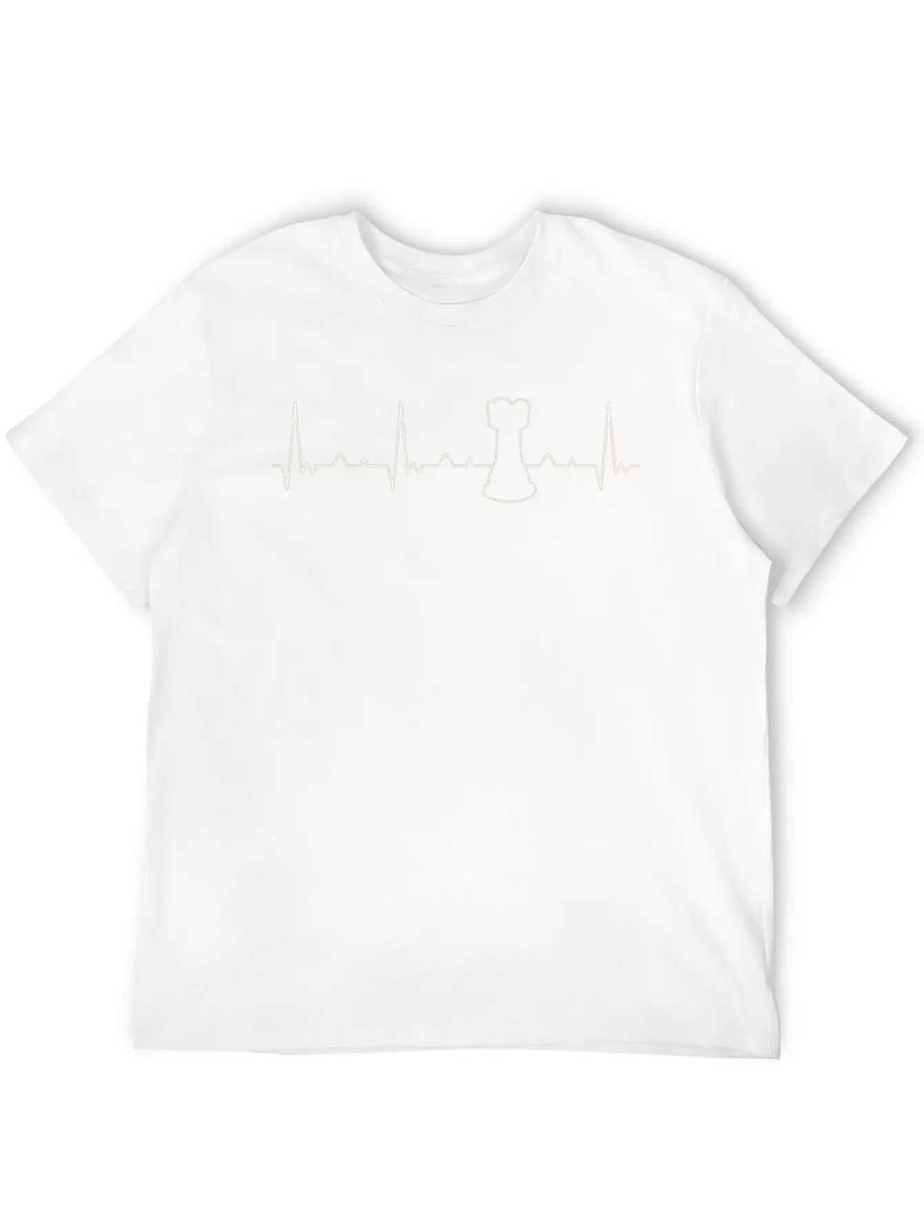 Chess Piece Rook. Heart. Love. EKG. Pulse. Beat. Basic Graphic T-Shirt ¨C Daily Comfort In Soft Cotton