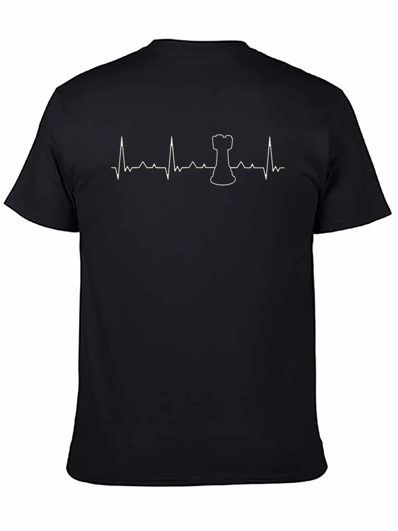 Chess Piece Rook. Heart. Love. EKG. Pulse. Beat. Basic Graphic T-Shirt ¨C Daily Comfort In Soft Cotton
