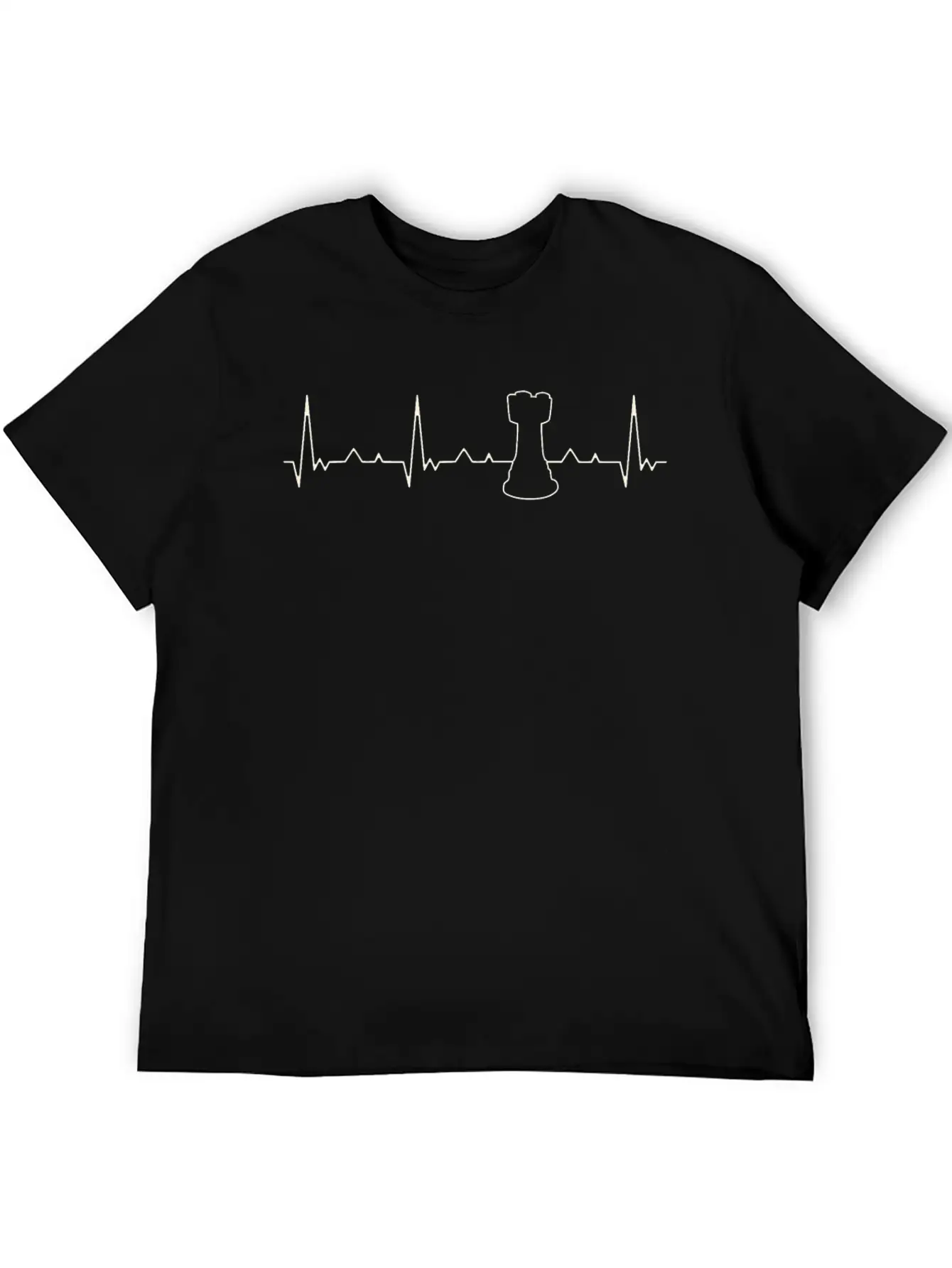 Chess Piece Rook. Heart. Love. EKG. Pulse. Beat. Basic Graphic T-Shirt ¨C Daily Comfort In Soft Cotton
