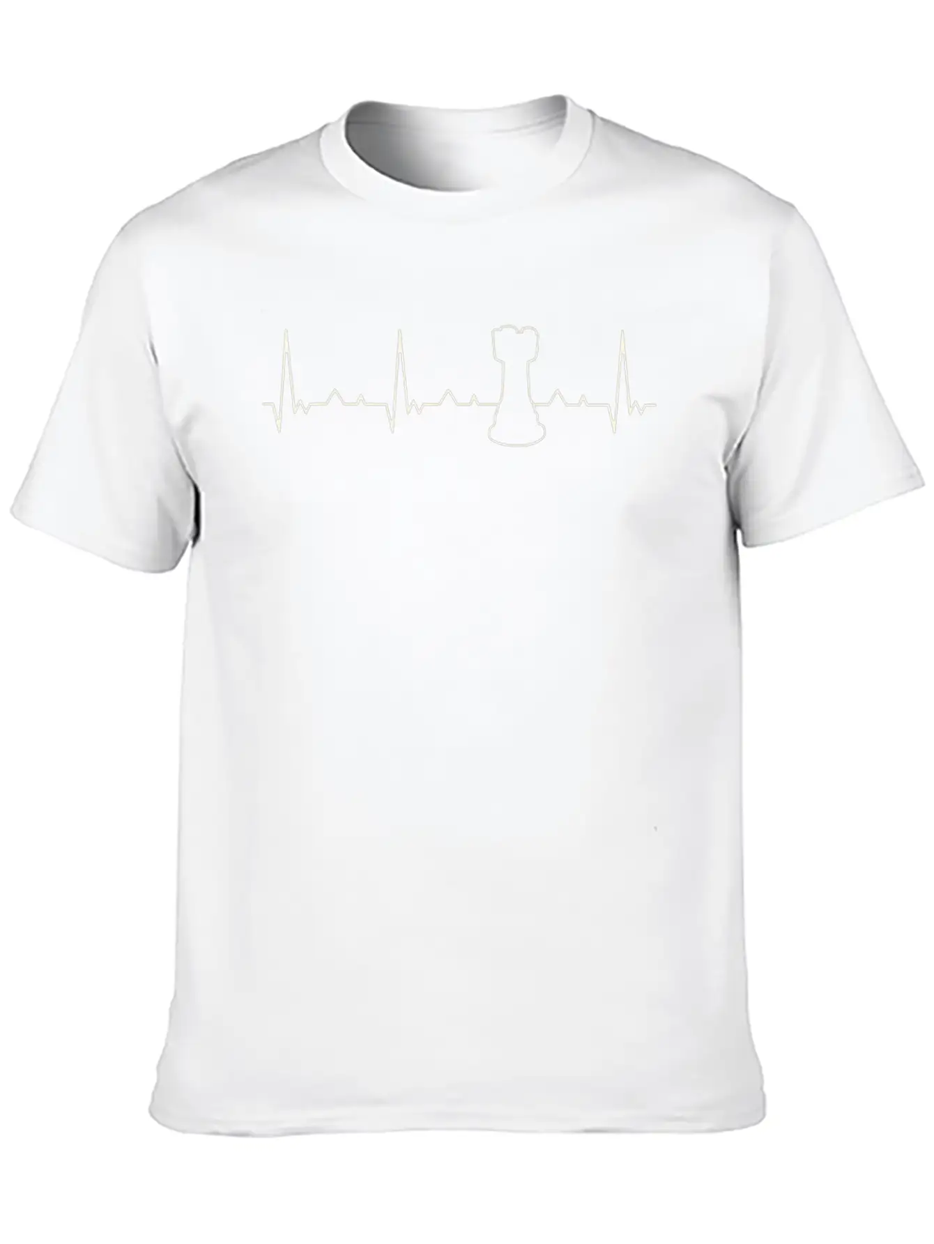 Chess Piece Rook. Heart. Love. EKG. Pulse. Beat. Basic Graphic T-Shirt ¨C Daily Comfort In Soft Cotton