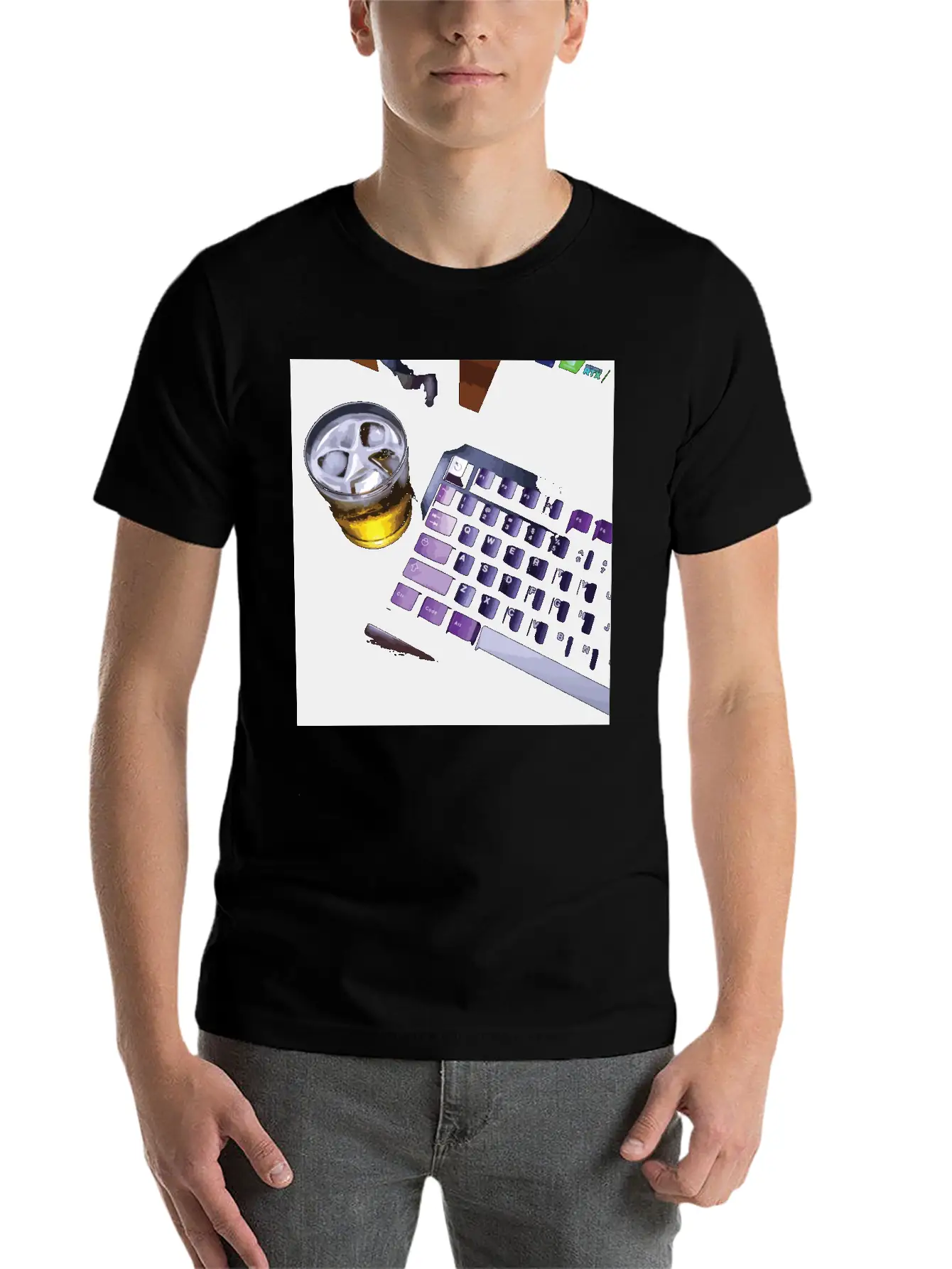 Chill With Mechanical Keyboard Essential Cotton Tee For Daily Outfits ¨C Unisex Style