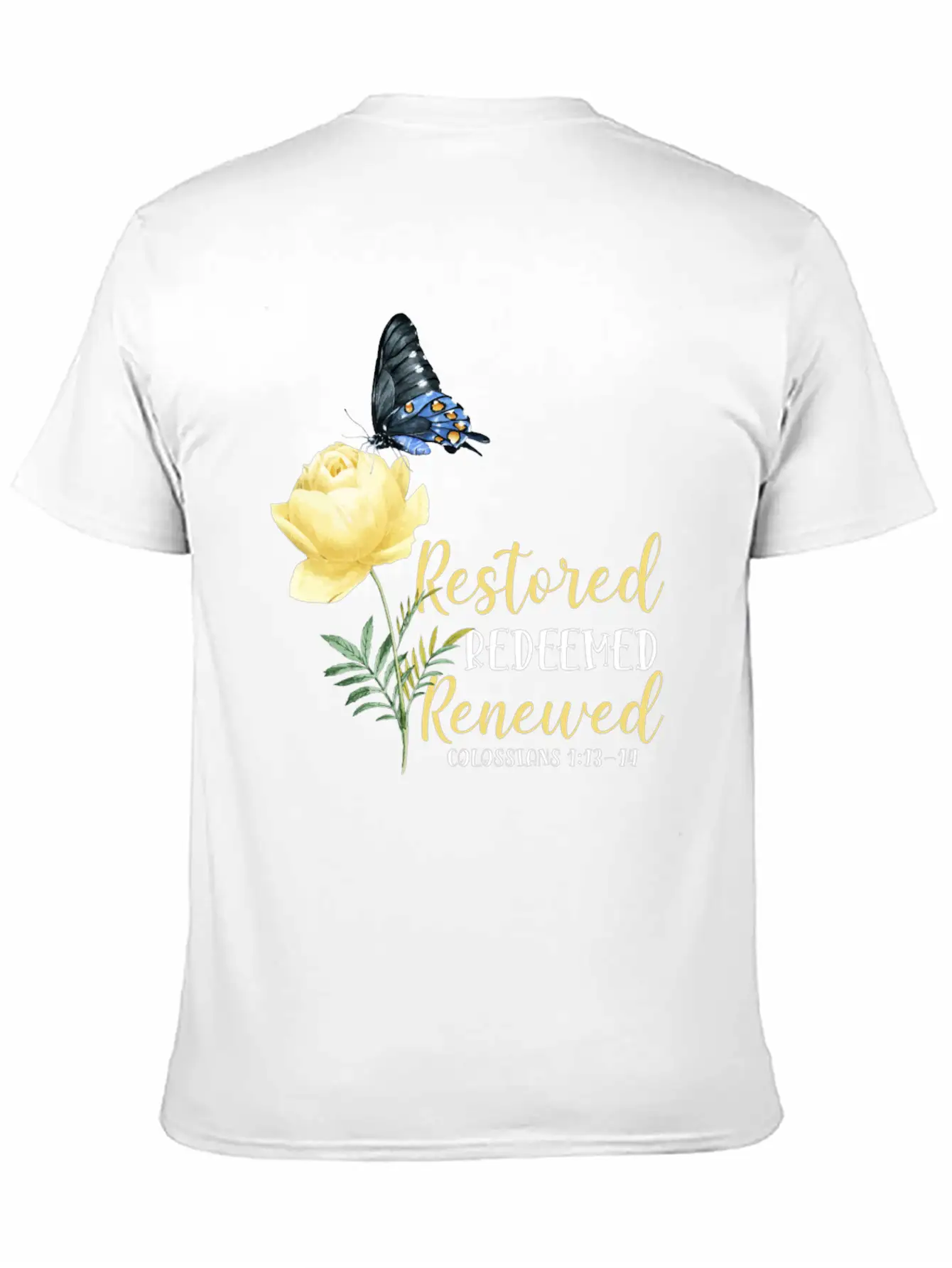 Christian Bible Verse Butterfly Basic Graphic T-Shirt ¨C Daily Comfort In Soft Cotton