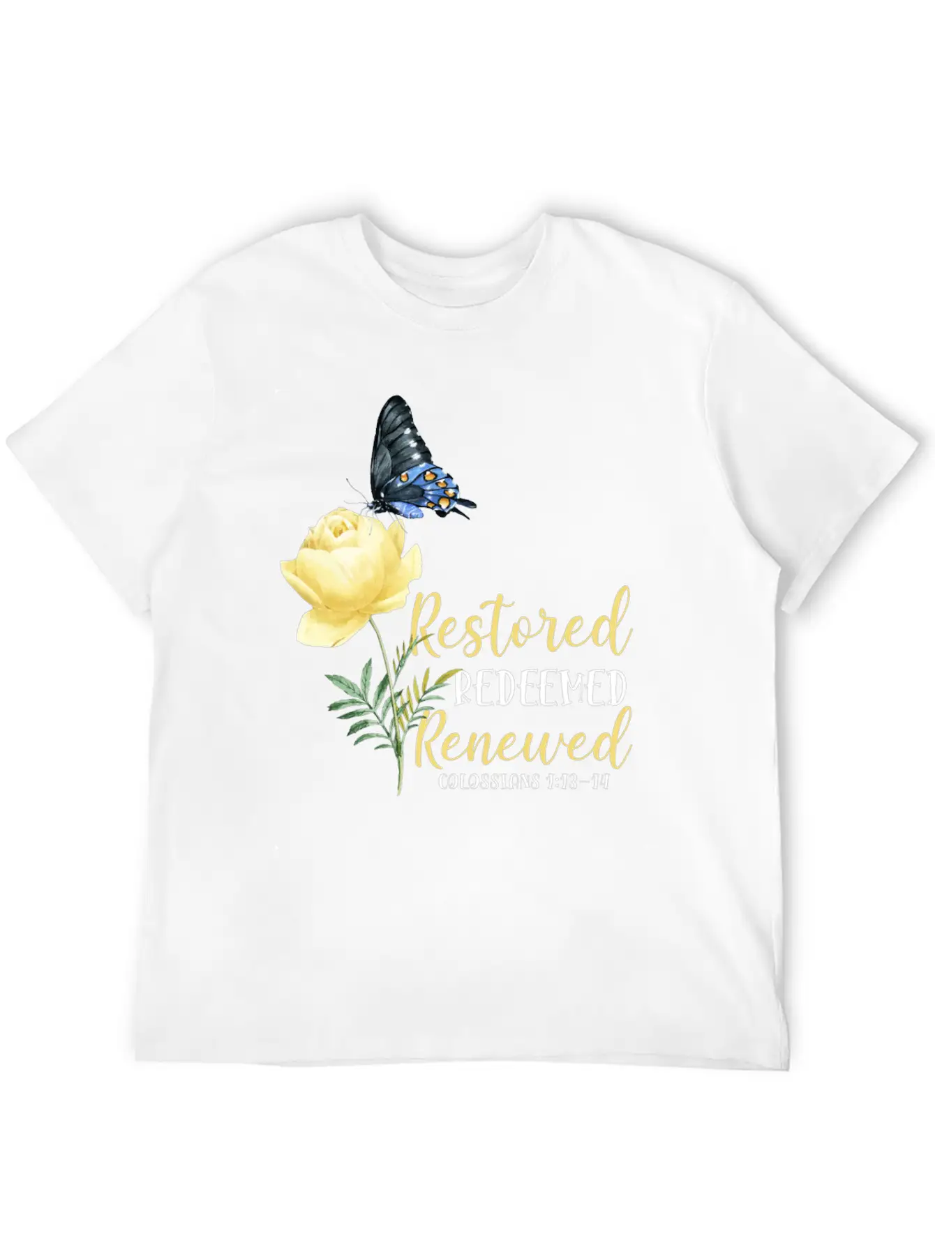 Christian Bible Verse Butterfly Basic Graphic T-Shirt ¨C Daily Comfort In Soft Cotton