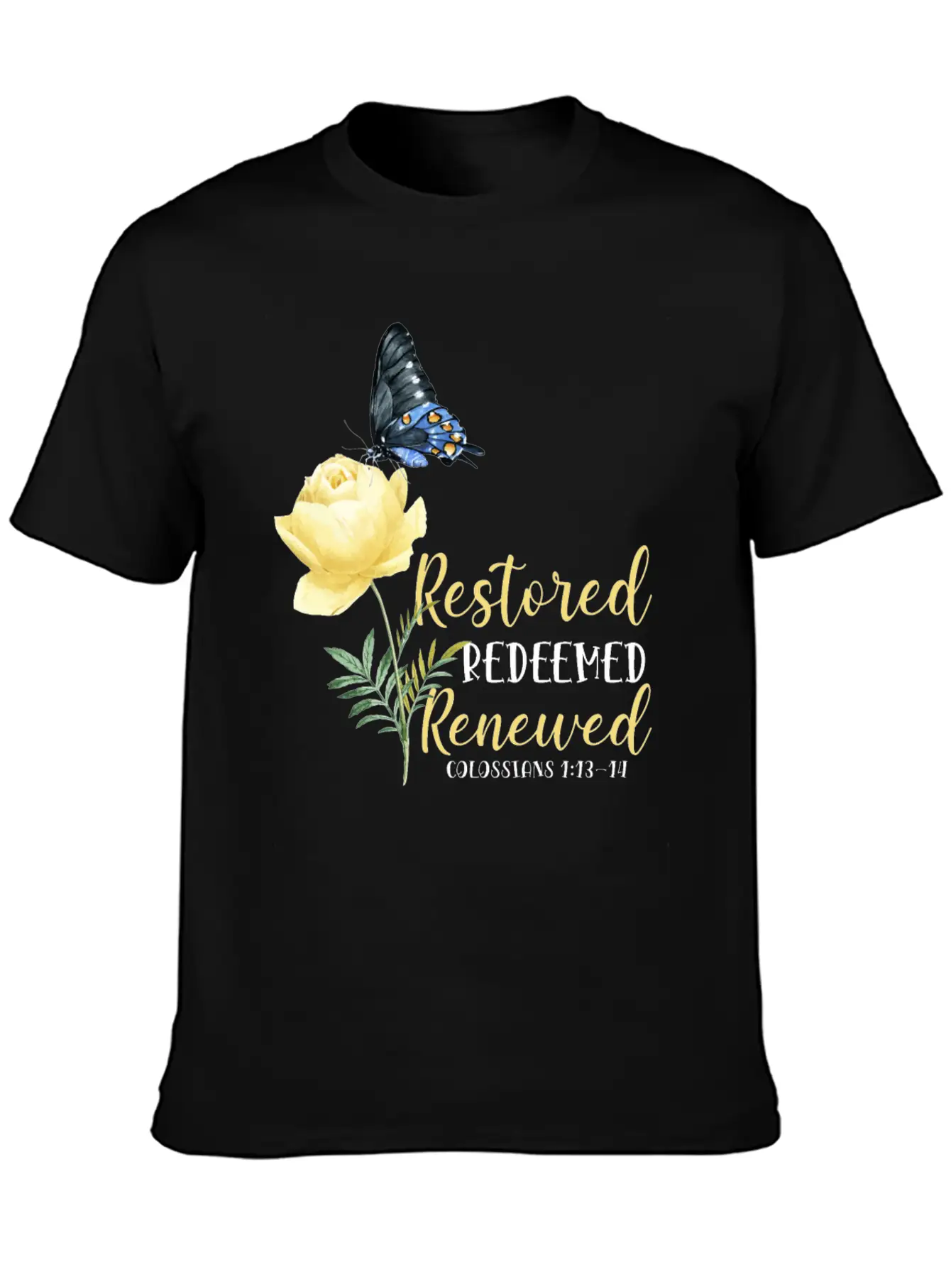 Christian Bible Verse Butterfly Basic Graphic T-Shirt ¨C Daily Comfort In Soft Cotton