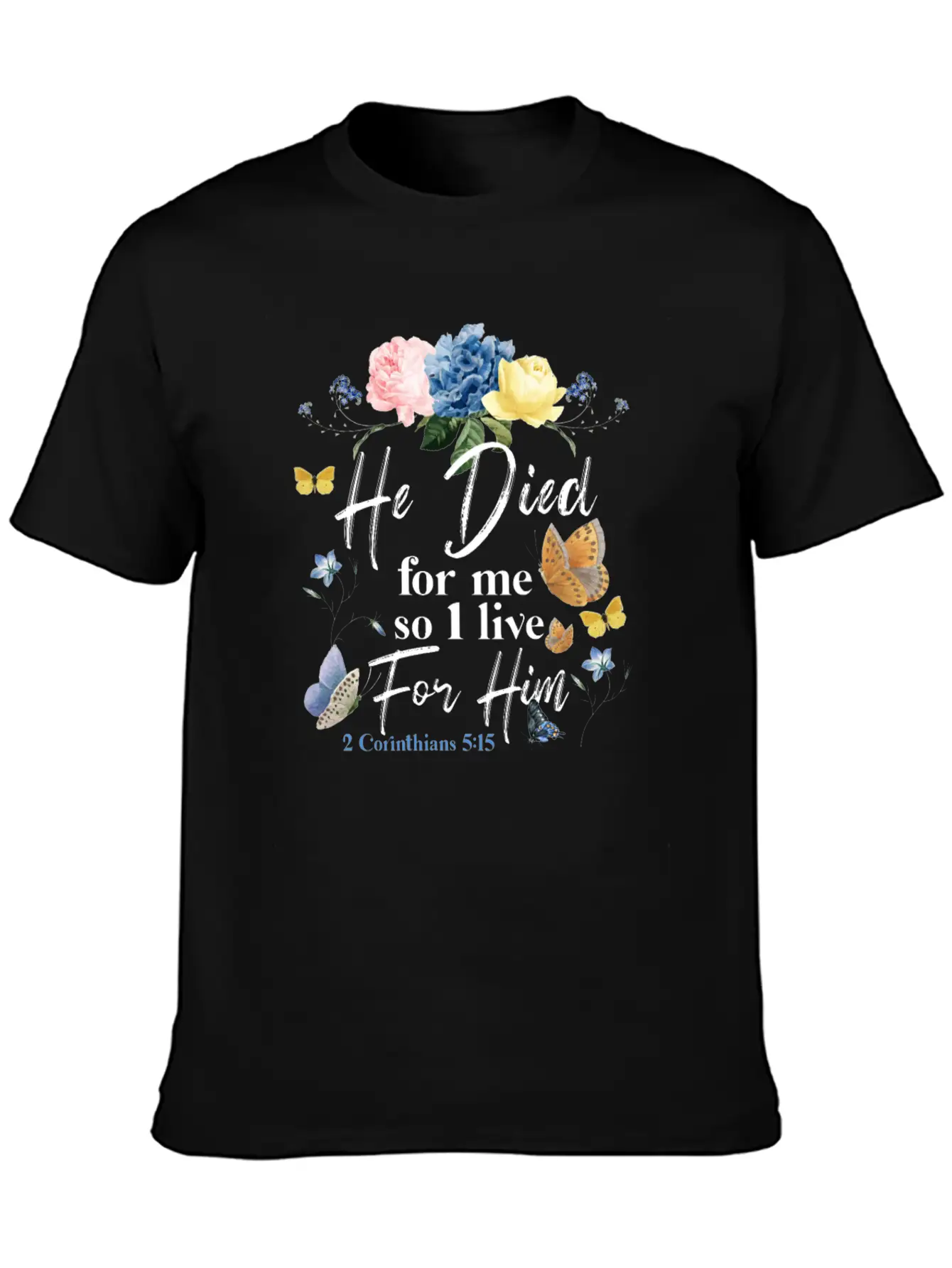 Christian Bible Verse Butterfly Essential Cotton Tee For Daily Outfits ¨C Unisex Style