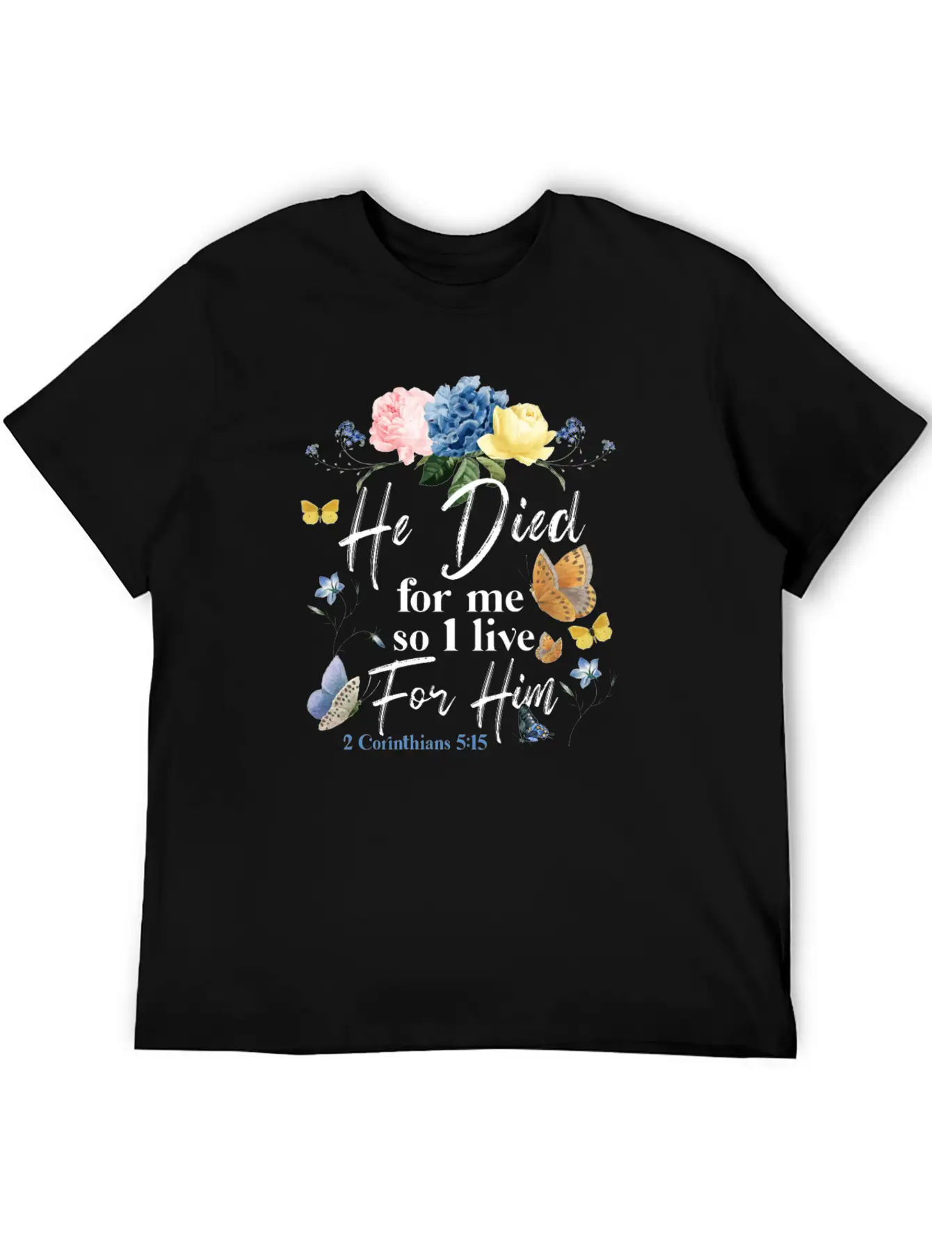 Christian Bible Verse Butterfly Essential Cotton Tee For Daily Outfits ¨C Unisex Style