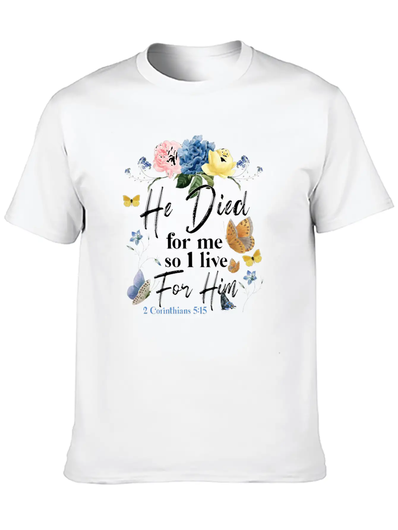 Christian Bible Verse Butterfly Essential Cotton Tee For Daily Outfits ¨C Unisex Style