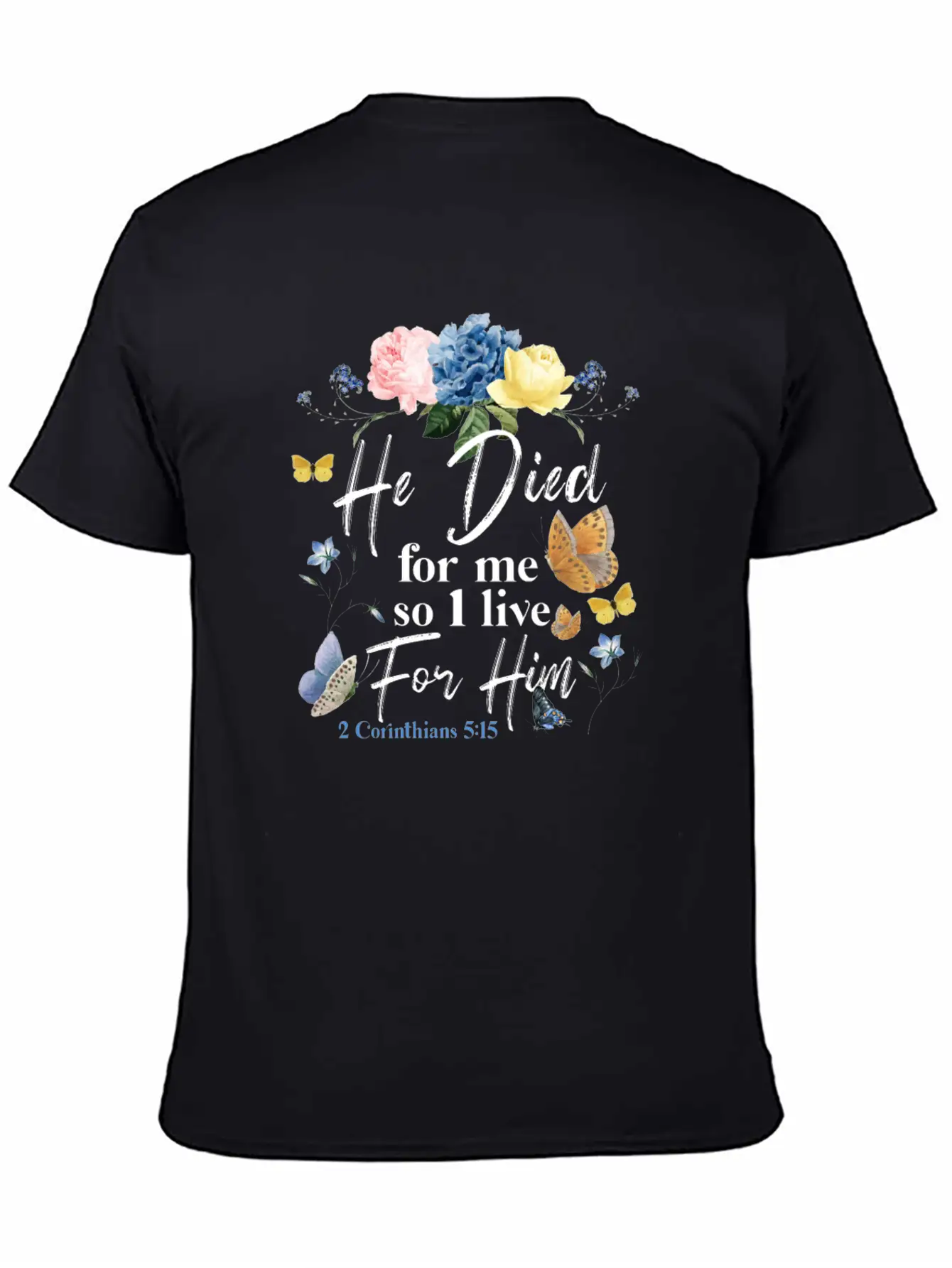 Christian Bible Verse Butterfly Essential Cotton Tee For Daily Outfits ¨C Unisex Style