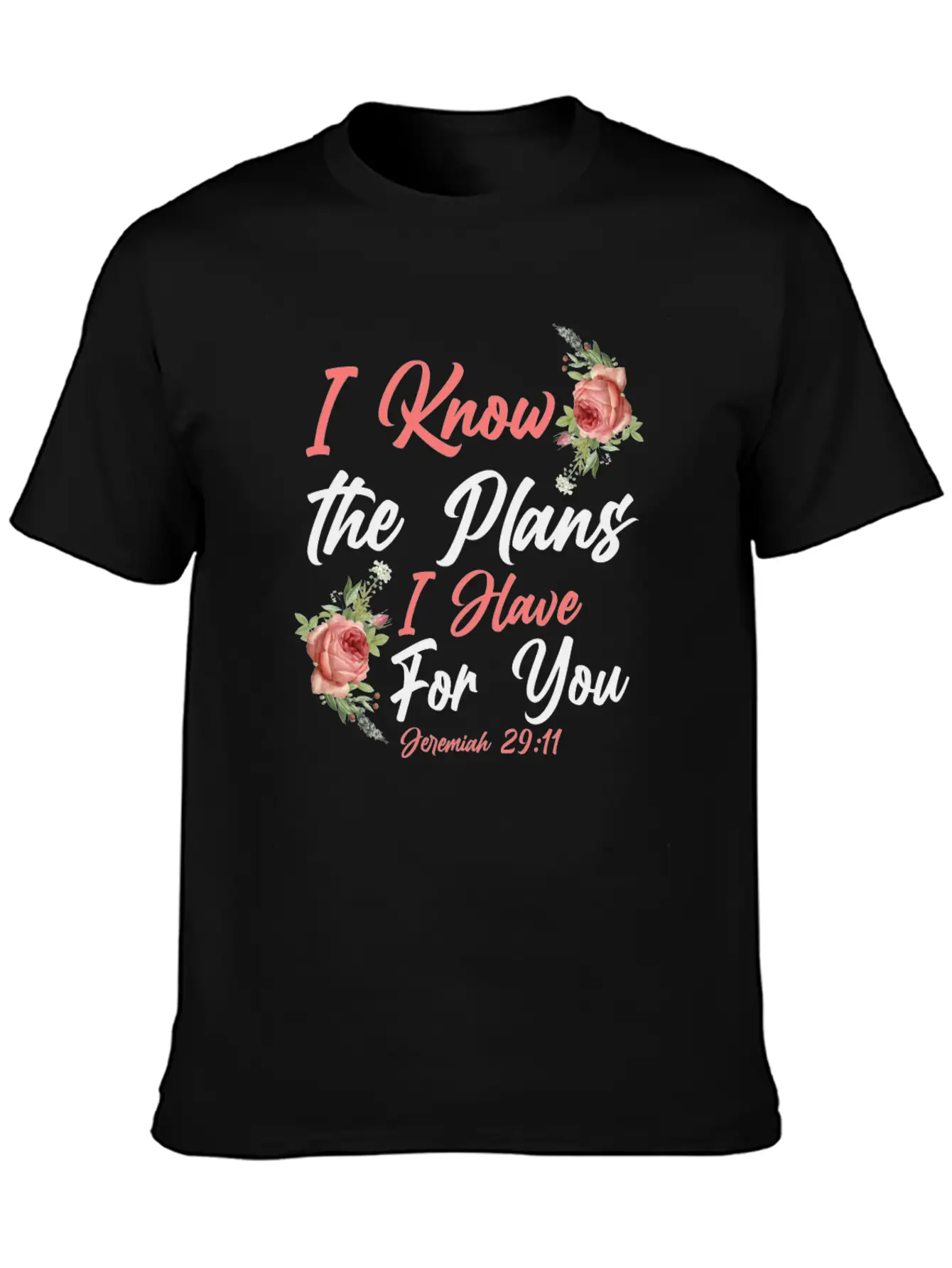 Christian Bible Verse Quote Rose Essential Cotton Tee For Daily Outfits ¨C Unisex Style