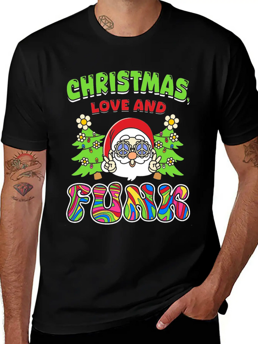 Christmas, Love And Funk - Festive Groove Music Basic Graphic T-Shirt ¨C Daily Comfort In Soft Cotton