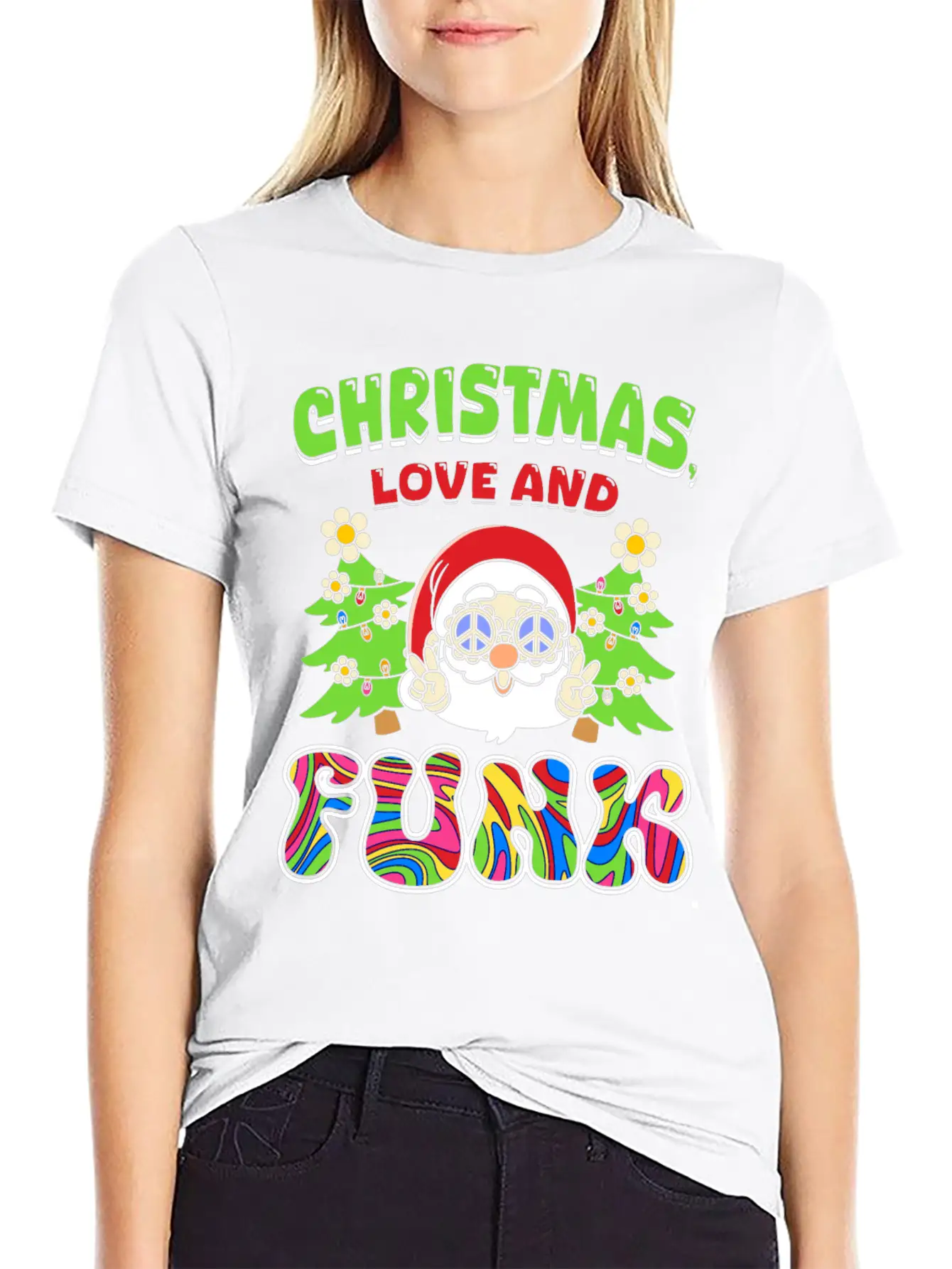 Christmas, Love And Funk - Festive Groove Music Basic Graphic T-Shirt ¨C Daily Comfort In Soft Cotton