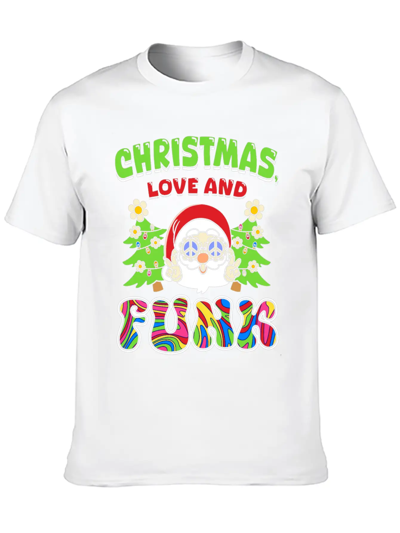 Christmas, Love And Funk - Festive Groove Music Basic Graphic T-Shirt ¨C Daily Comfort In Soft Cotton