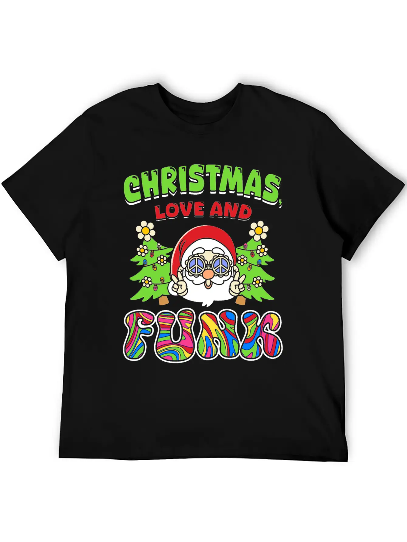 Christmas, Love And Funk - Festive Groove Music Basic Graphic T-Shirt ¨C Daily Comfort In Soft Cotton