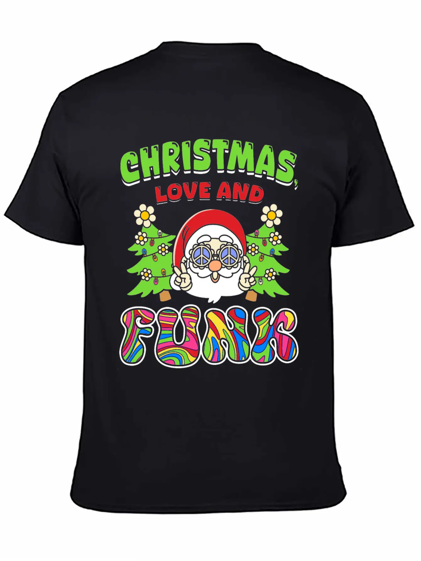 Christmas, Love And Funk - Festive Groove Music Basic Graphic T-Shirt ¨C Daily Comfort In Soft Cotton