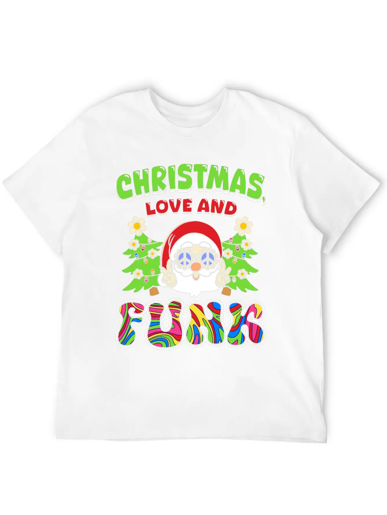 Christmas, Love And Funk - Festive Groove Music Basic Graphic T-Shirt ¨C Daily Comfort In Soft Cotton