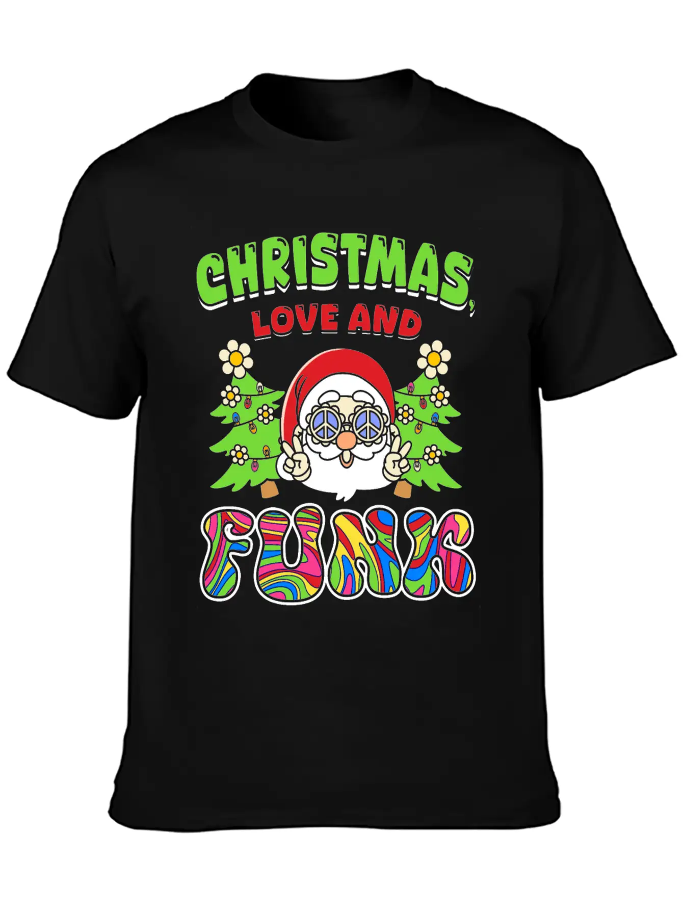 Christmas, Love And Funk - Festive Groove Music Basic Graphic T-Shirt ¨C Daily Comfort In Soft Cotton