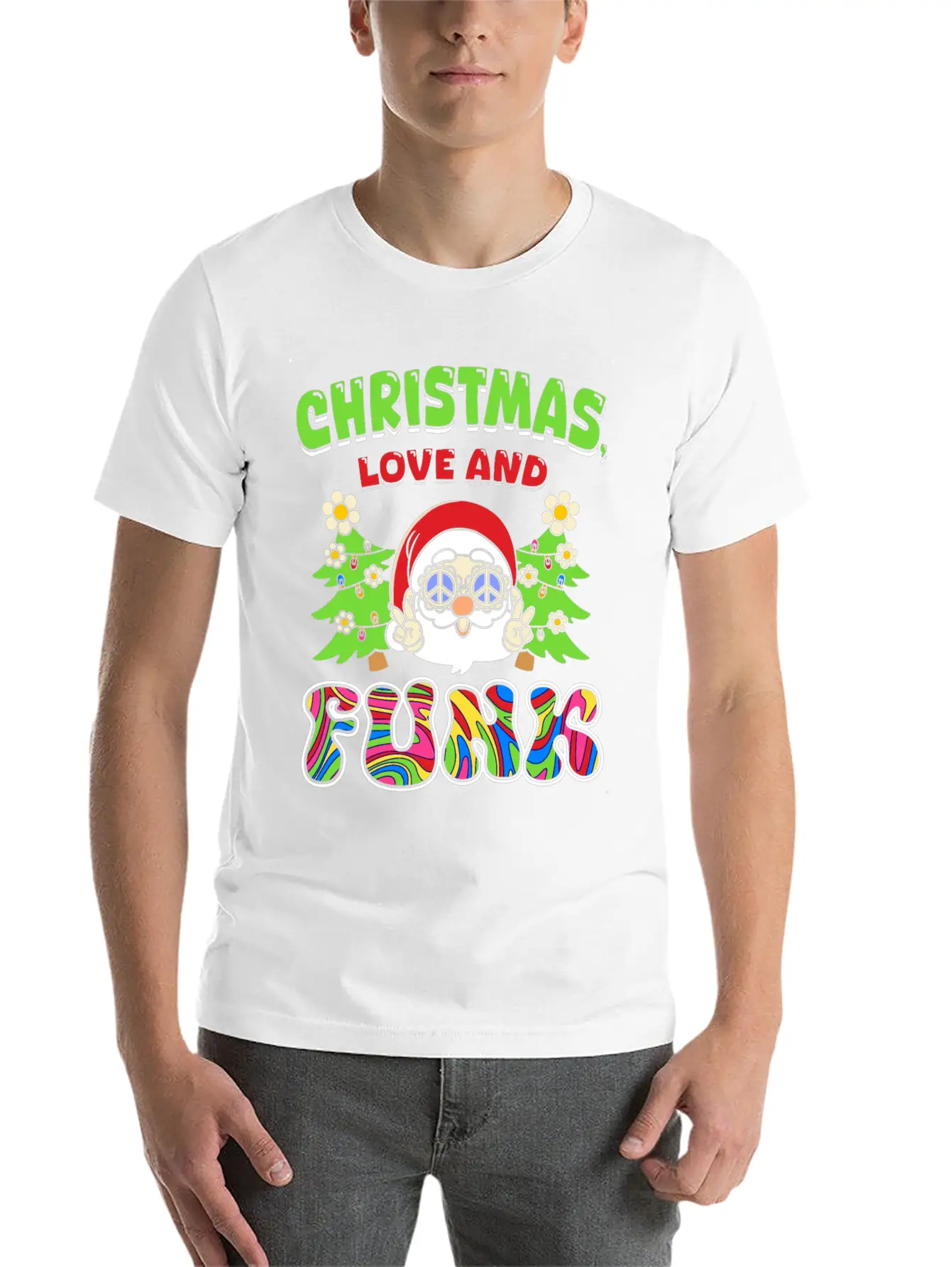 Christmas, Love And Funk - Festive Groove Music Basic Graphic T-Shirt ¨C Daily Comfort In Soft Cotton
