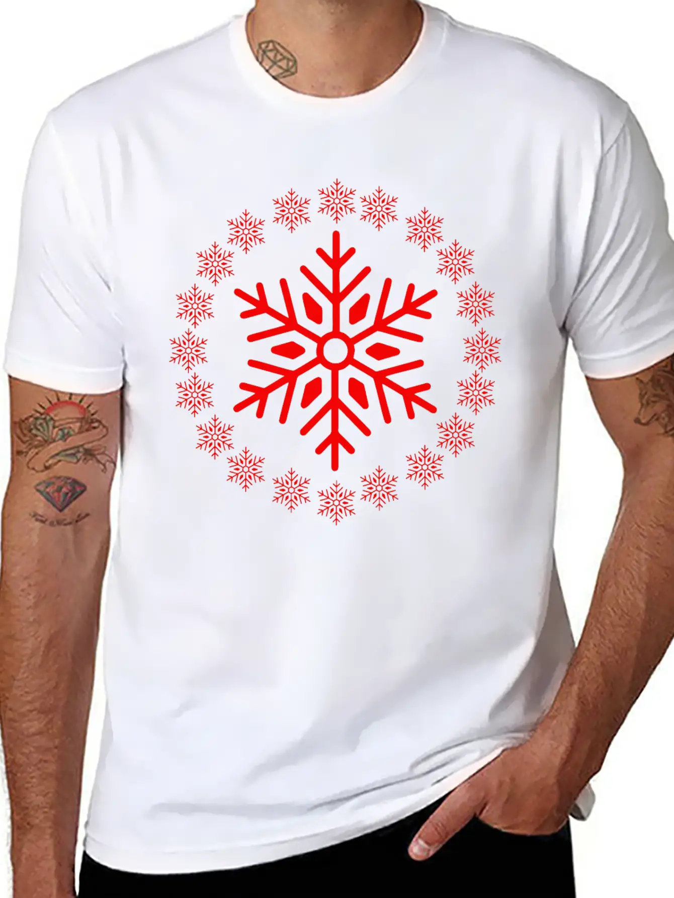 Christmas Snowflakes Basic Graphic T-Shirt ¨C Daily Comfort In Soft Cotton