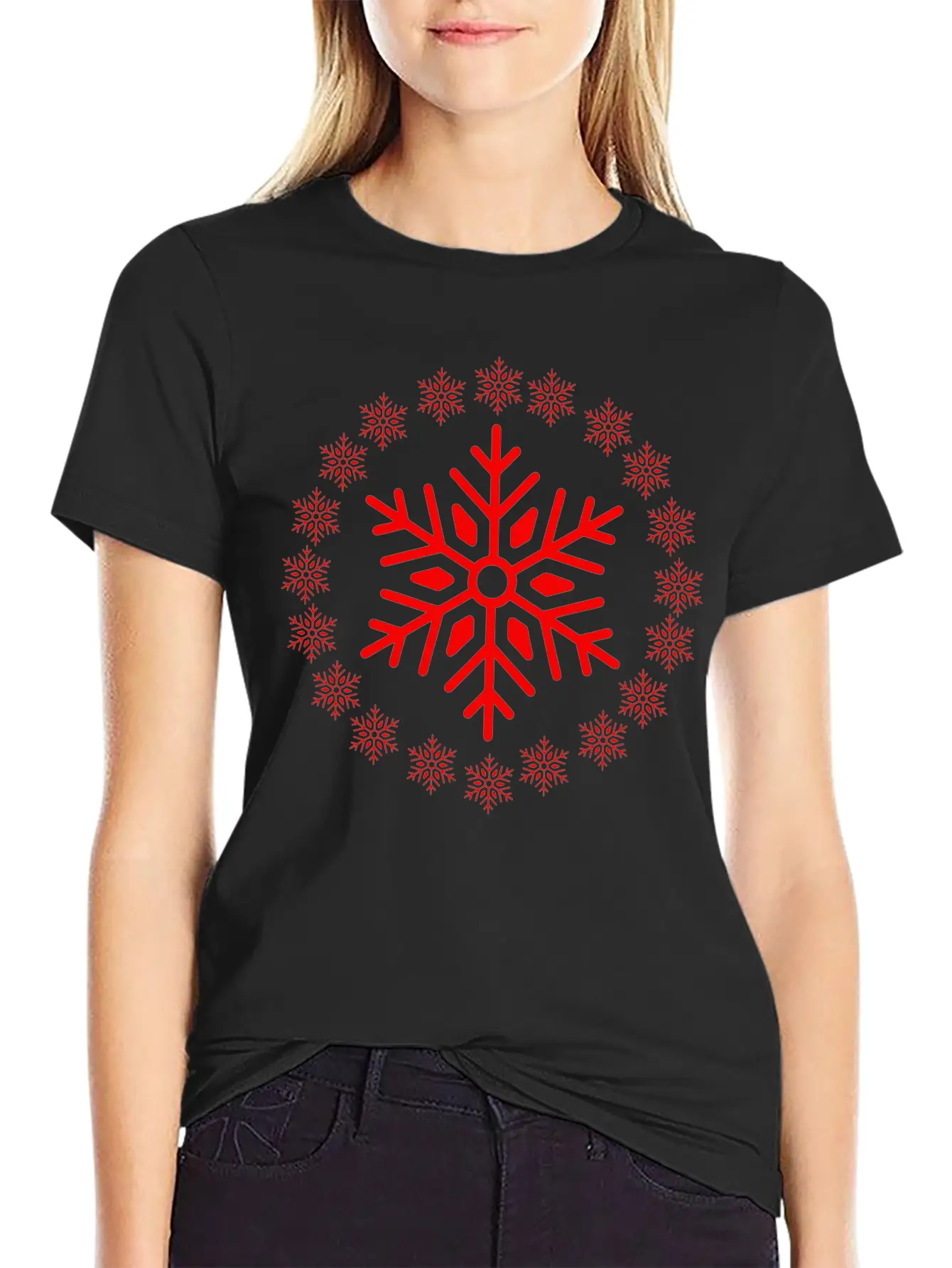 Christmas Snowflakes Basic Graphic T-Shirt ¨C Daily Comfort In Soft Cotton