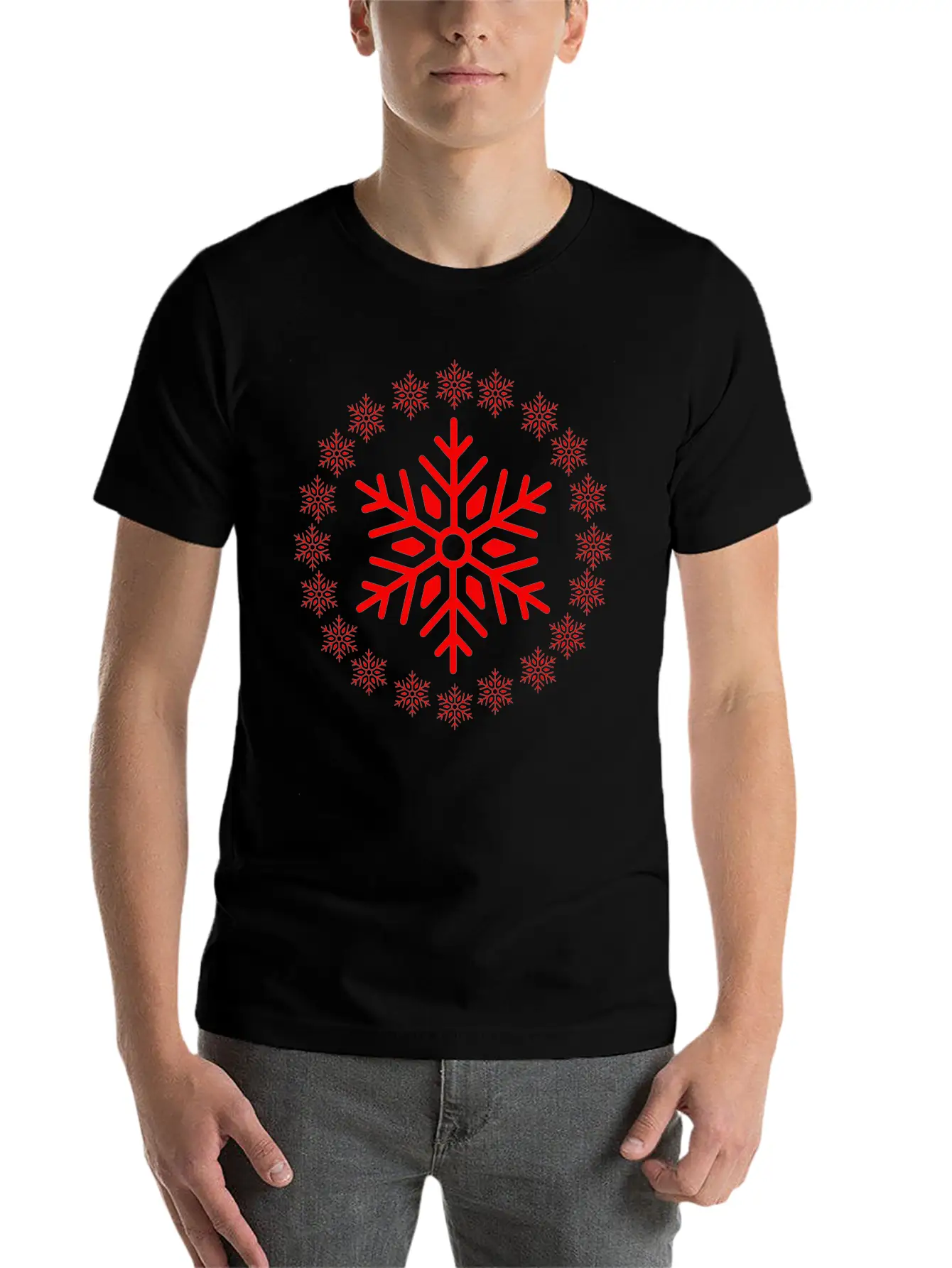 Christmas Snowflakes Basic Graphic T-Shirt ¨C Daily Comfort In Soft Cotton